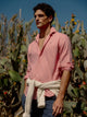 Camisa sport summer linho rosa