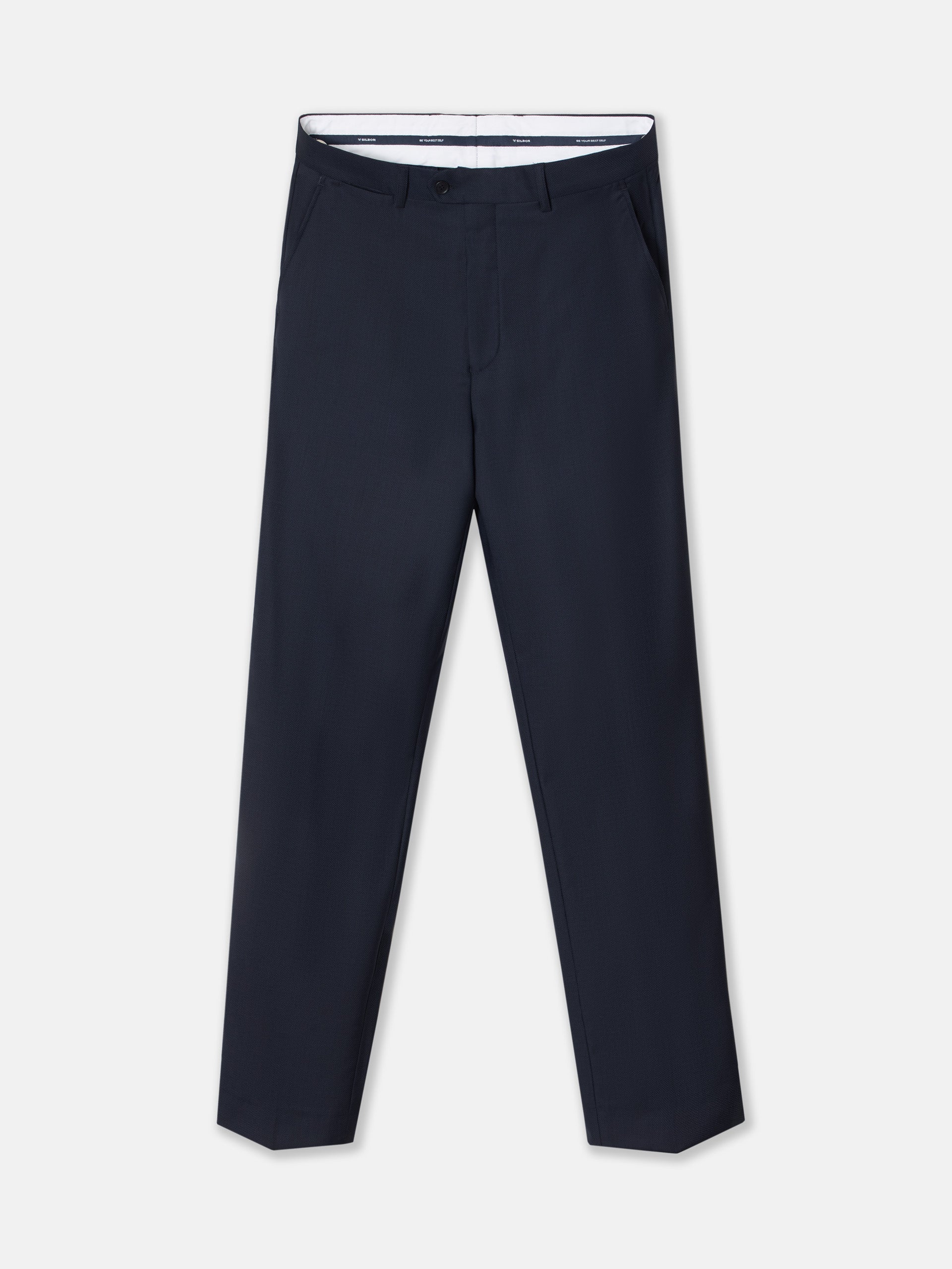 Pantalon costume œil de perdrix bleu marine