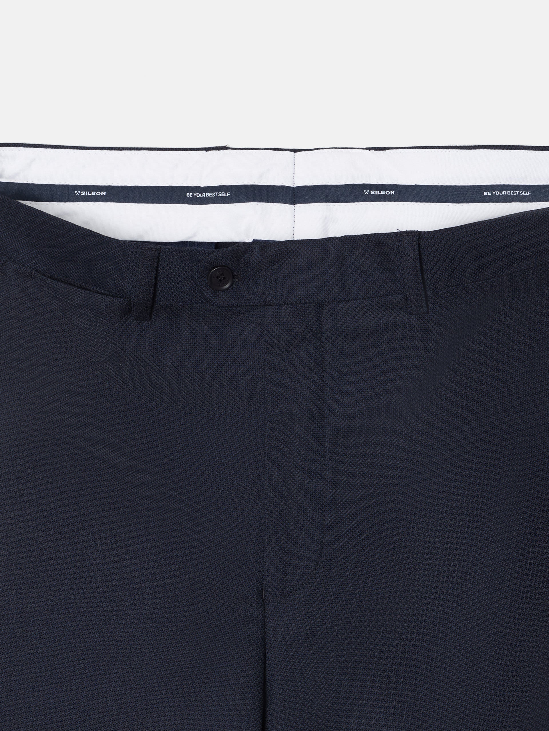 Pantalon costume œil de perdrix bleu marine