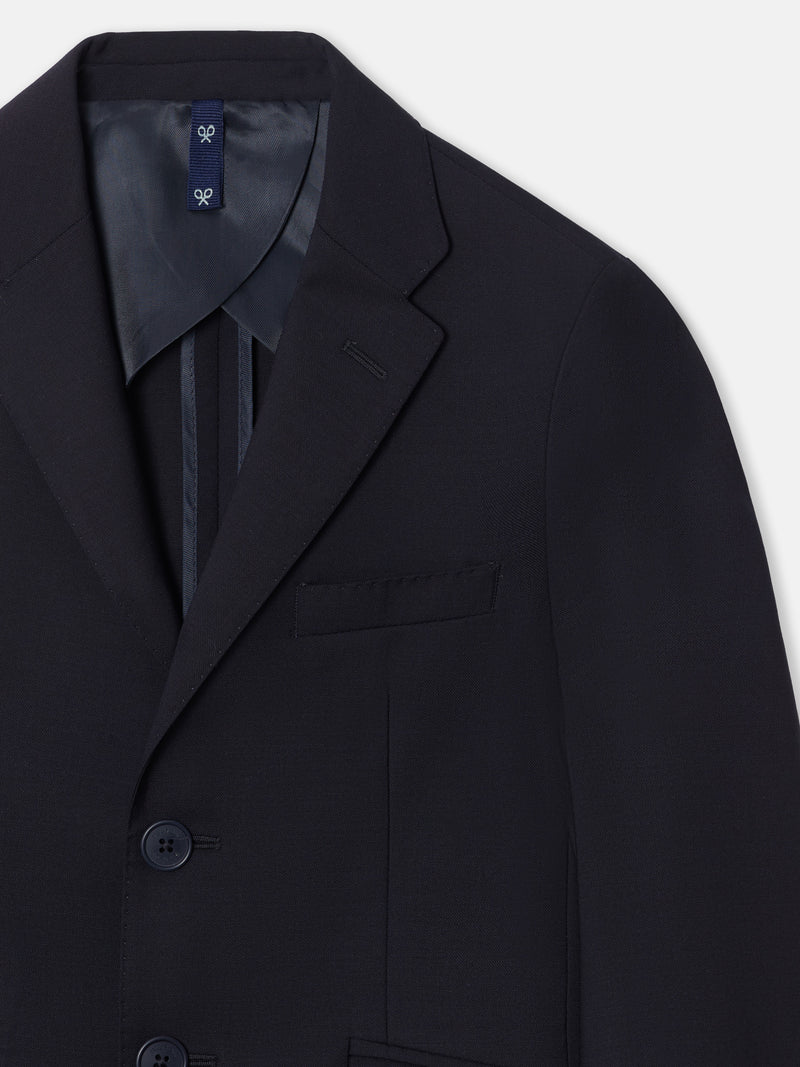 Blazer clássico liso azul-marinho para crianças
