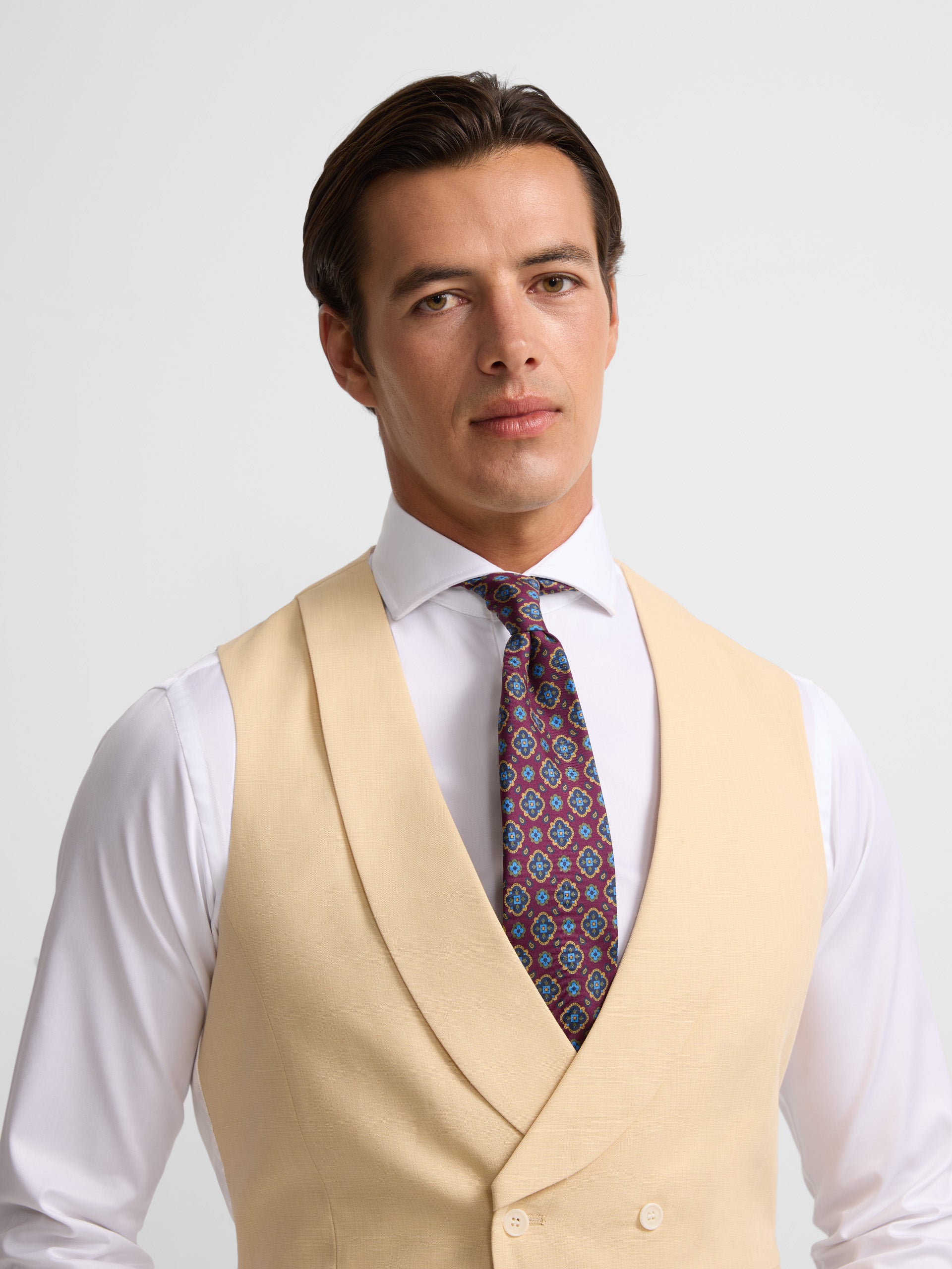 Gilet chaque col rond camel