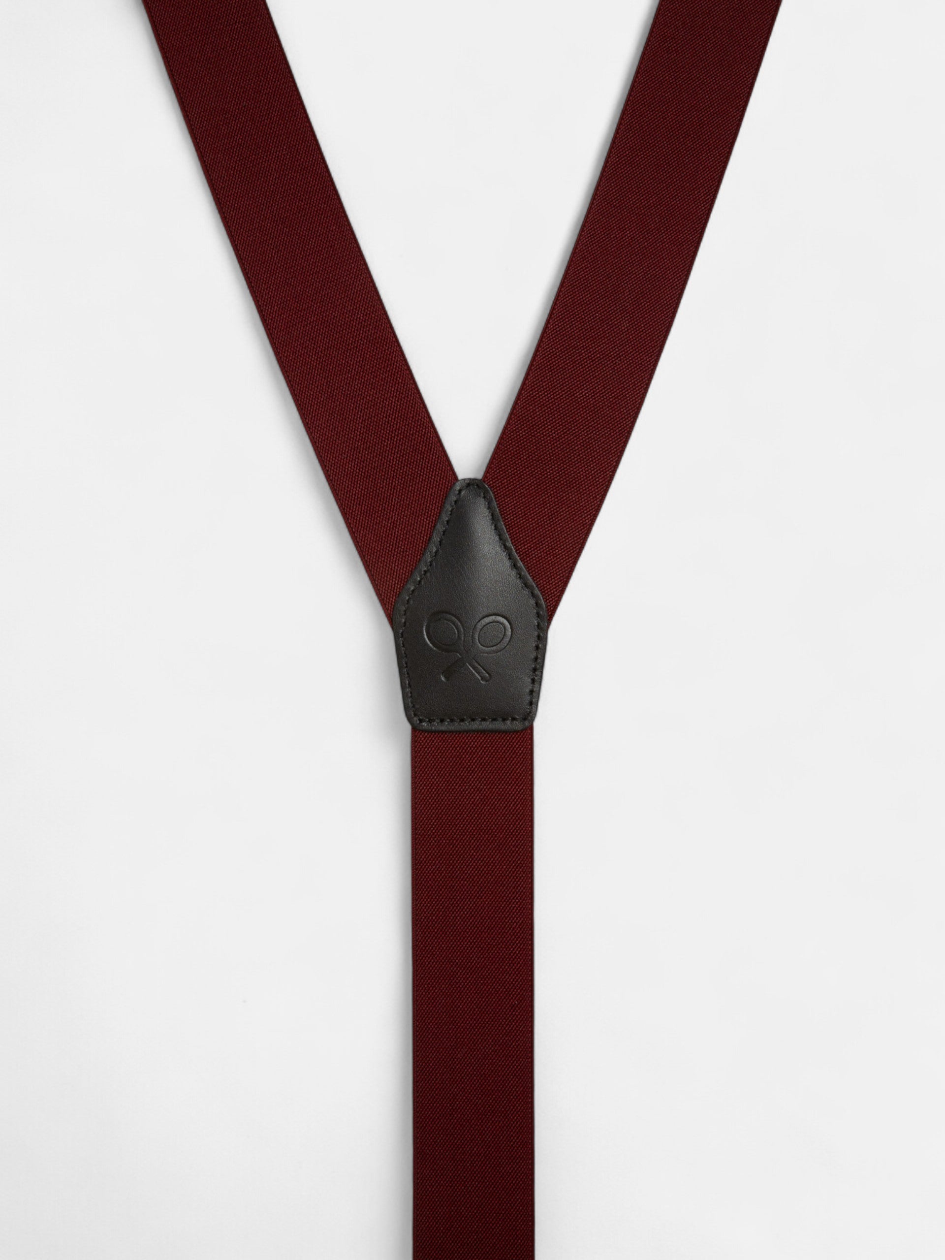 Plain burgundy Silbon suspenders