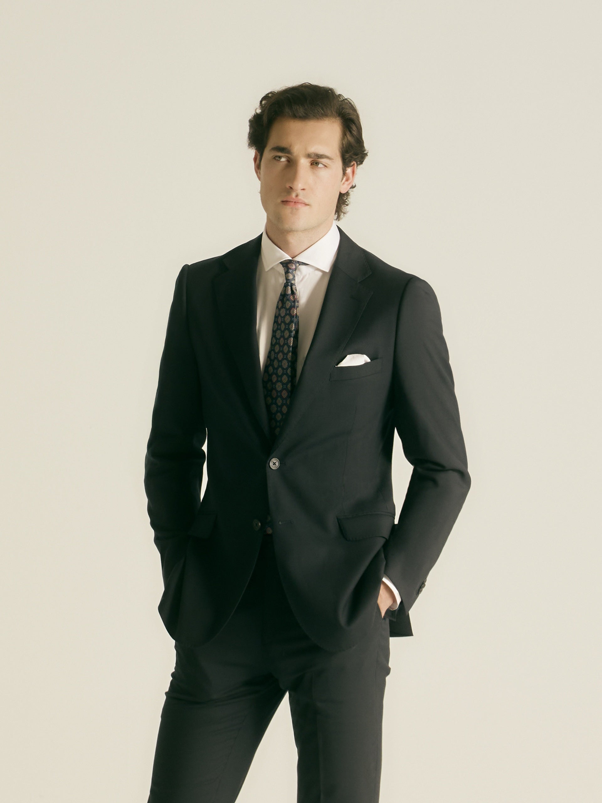 Americana traje natural stretch dark navy