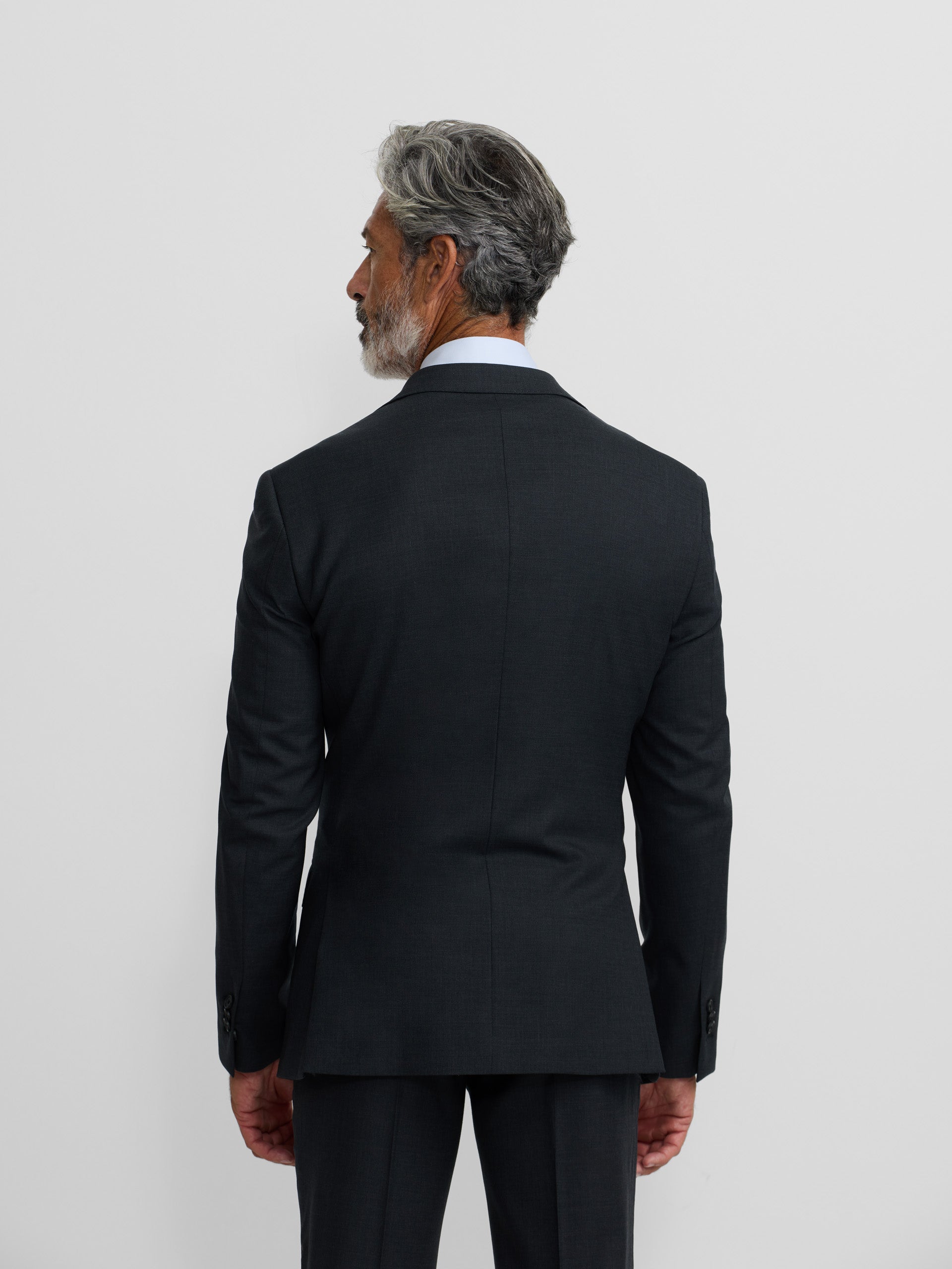 Blazer de fato natural stretch cinzento