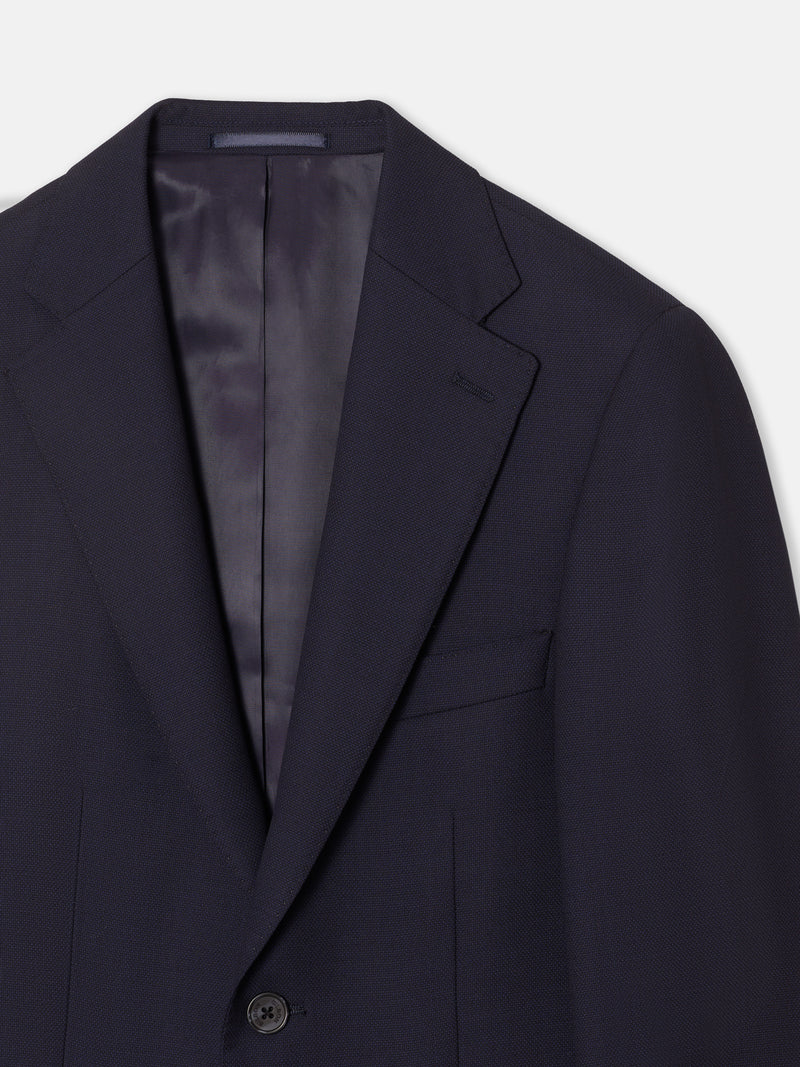 Navy blue structured suit jacket