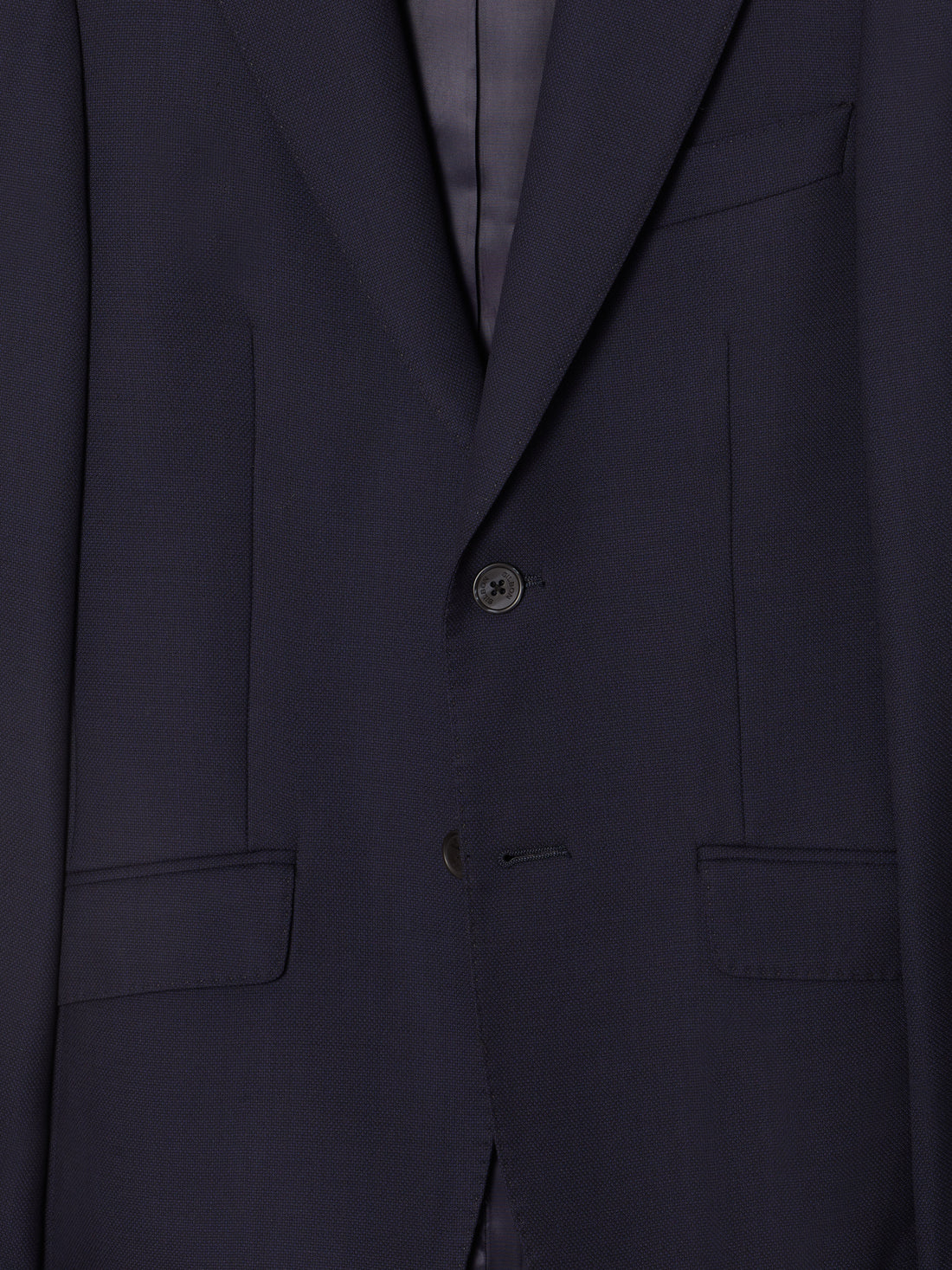 Navy blue structured suit jacket