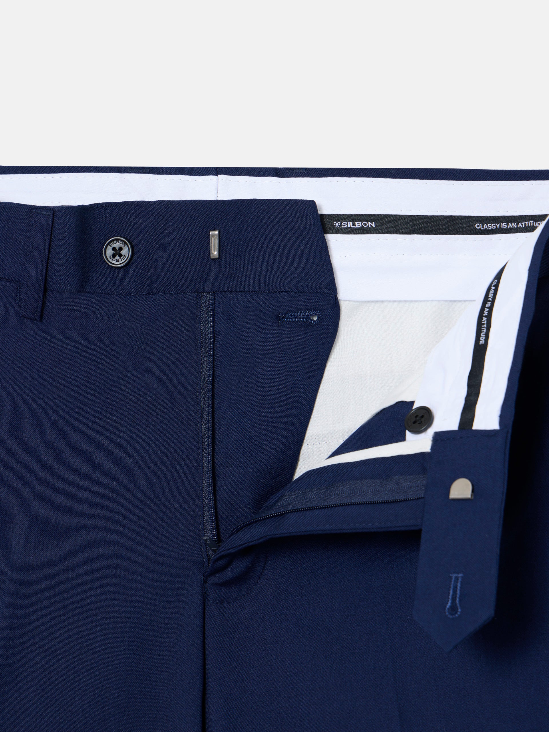 Essential medium blue suit trousers