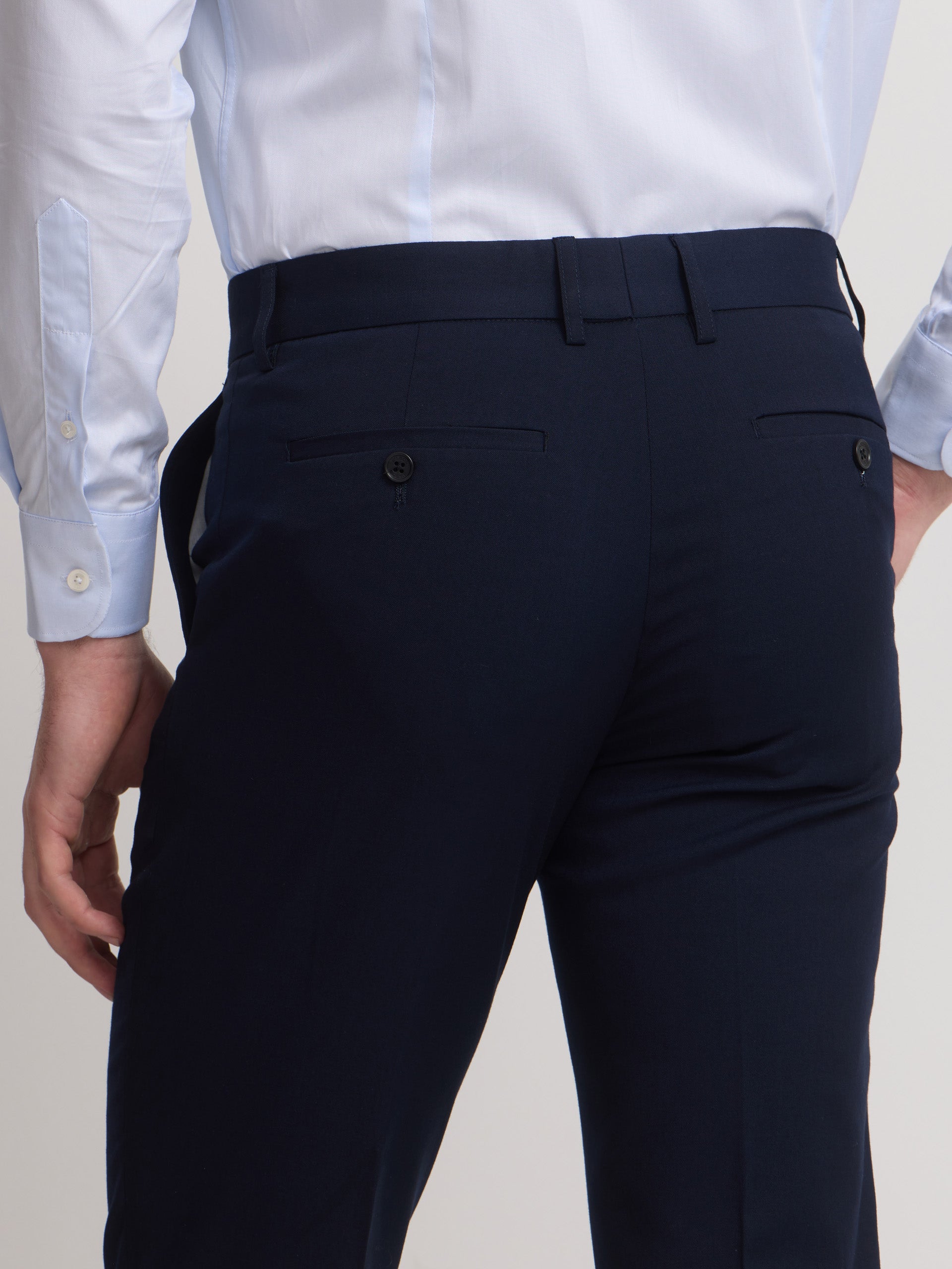 Light blue natural stretch suit trousers