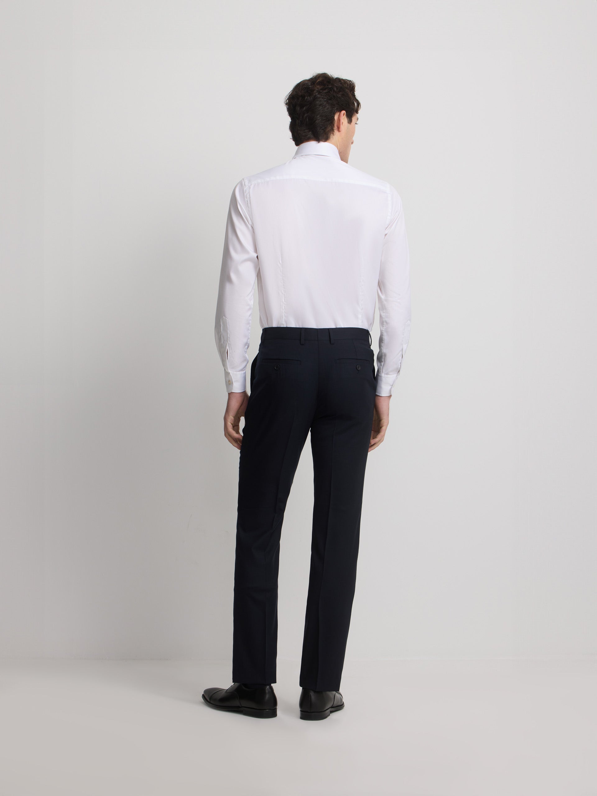 Natural stretch dark navy suit trousers