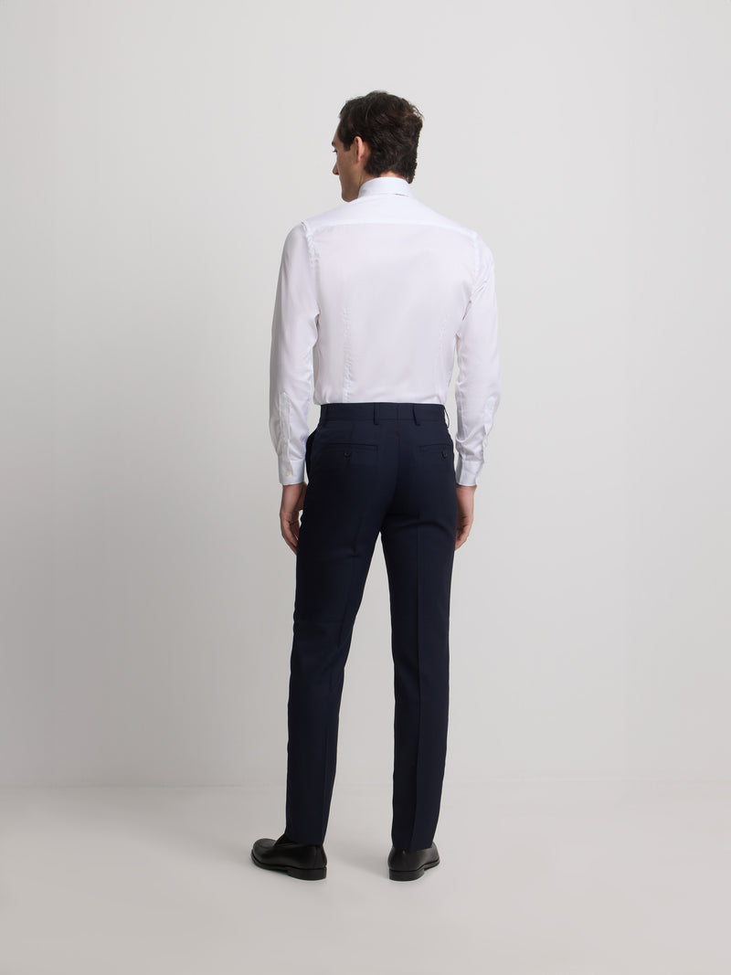 Pantalon de costume structuré bleu marine
