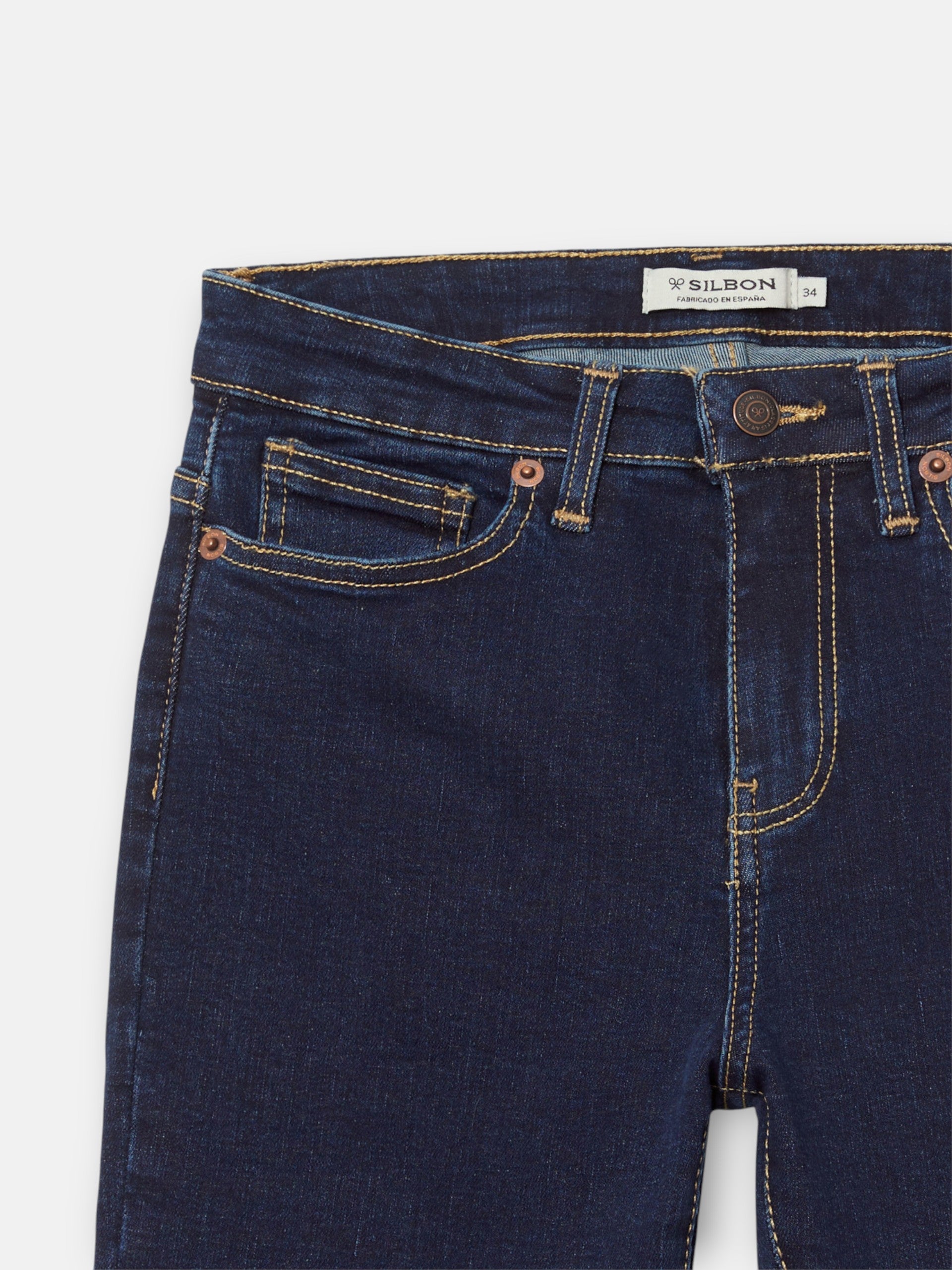 Calças de mulher boot cut azul-marinho