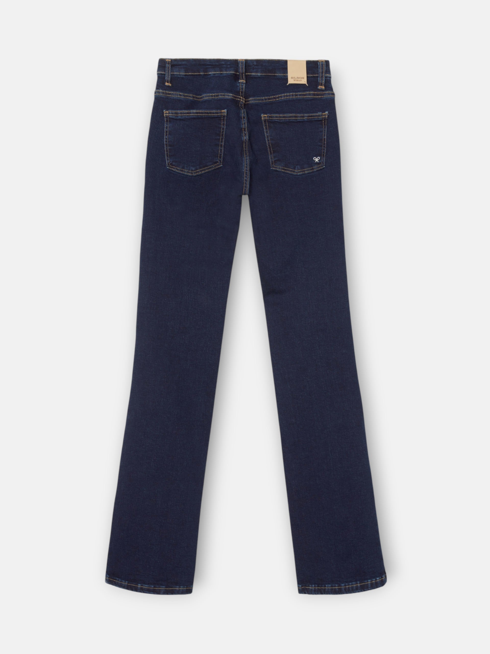 Calças de mulher boot cut azul-marinho