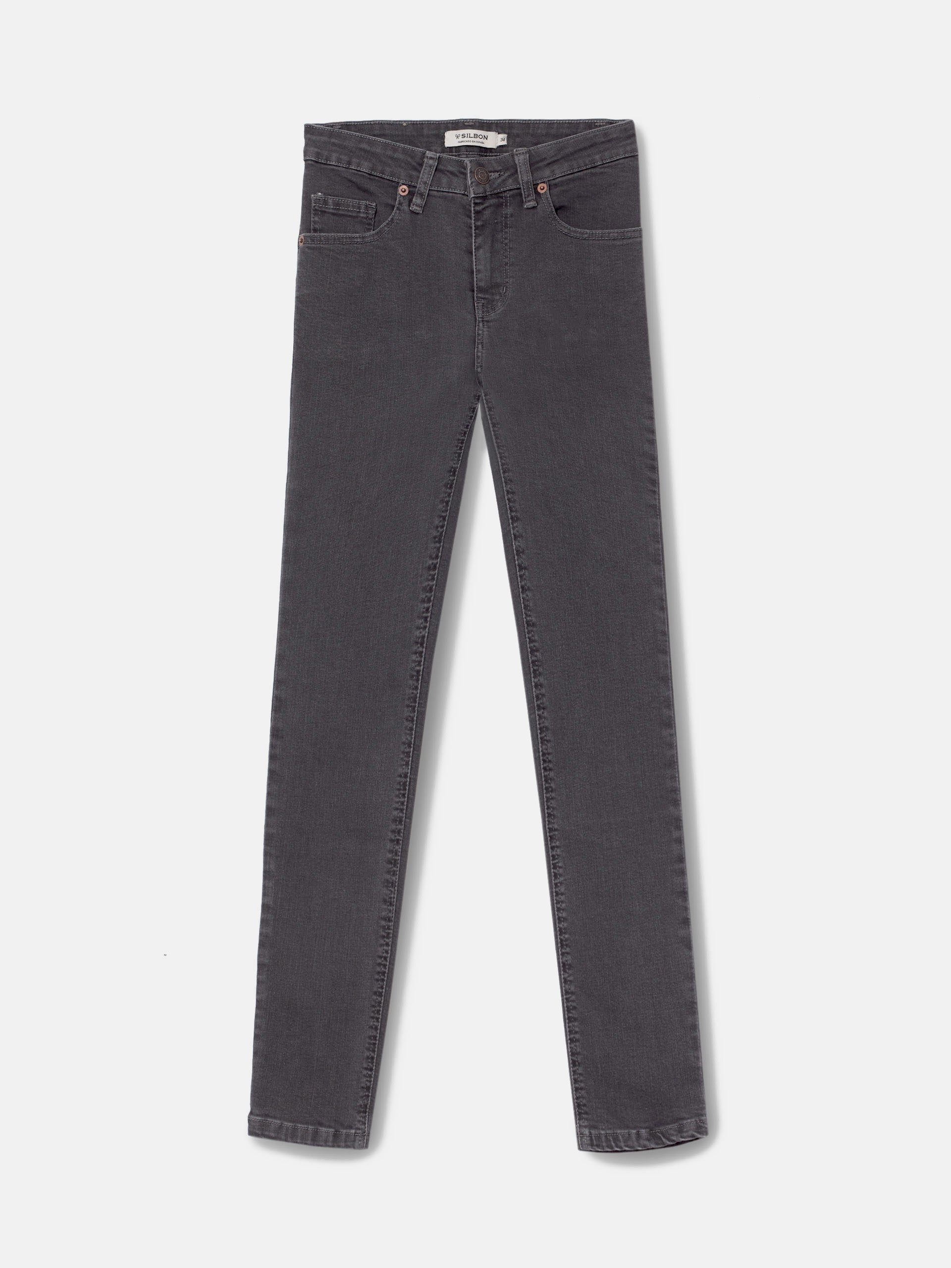 Pantalon femme slim fit gris