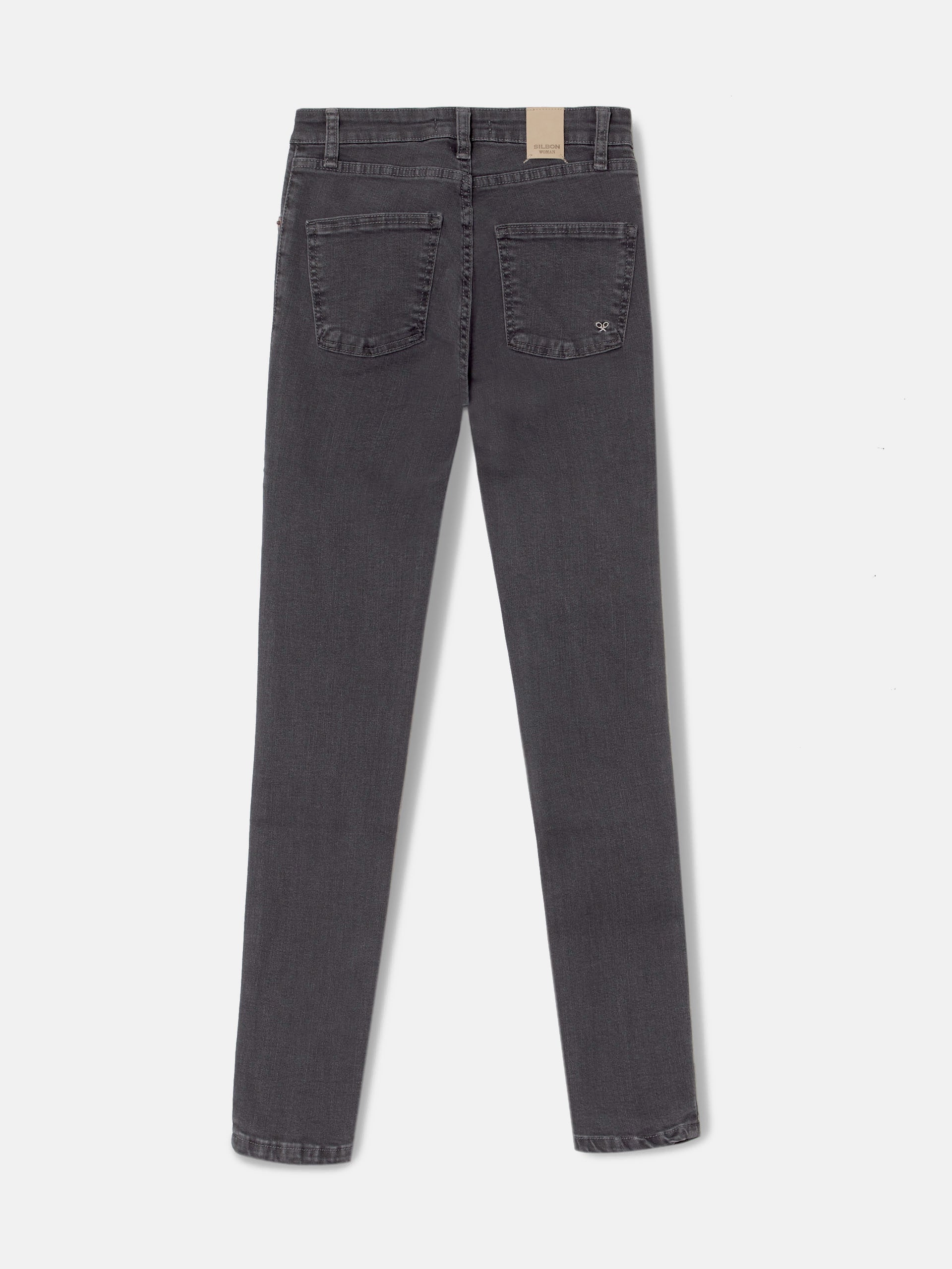 Pantalon femme slim fit gris