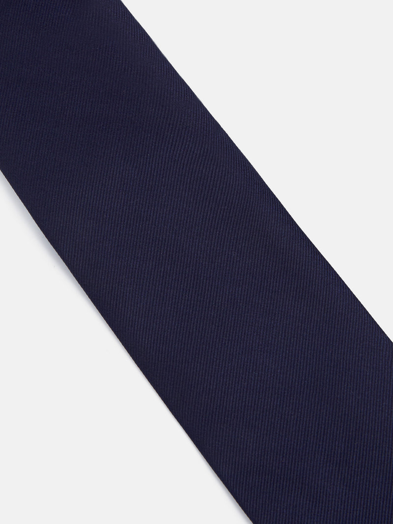 Cravate Silbon unie bleu marine
