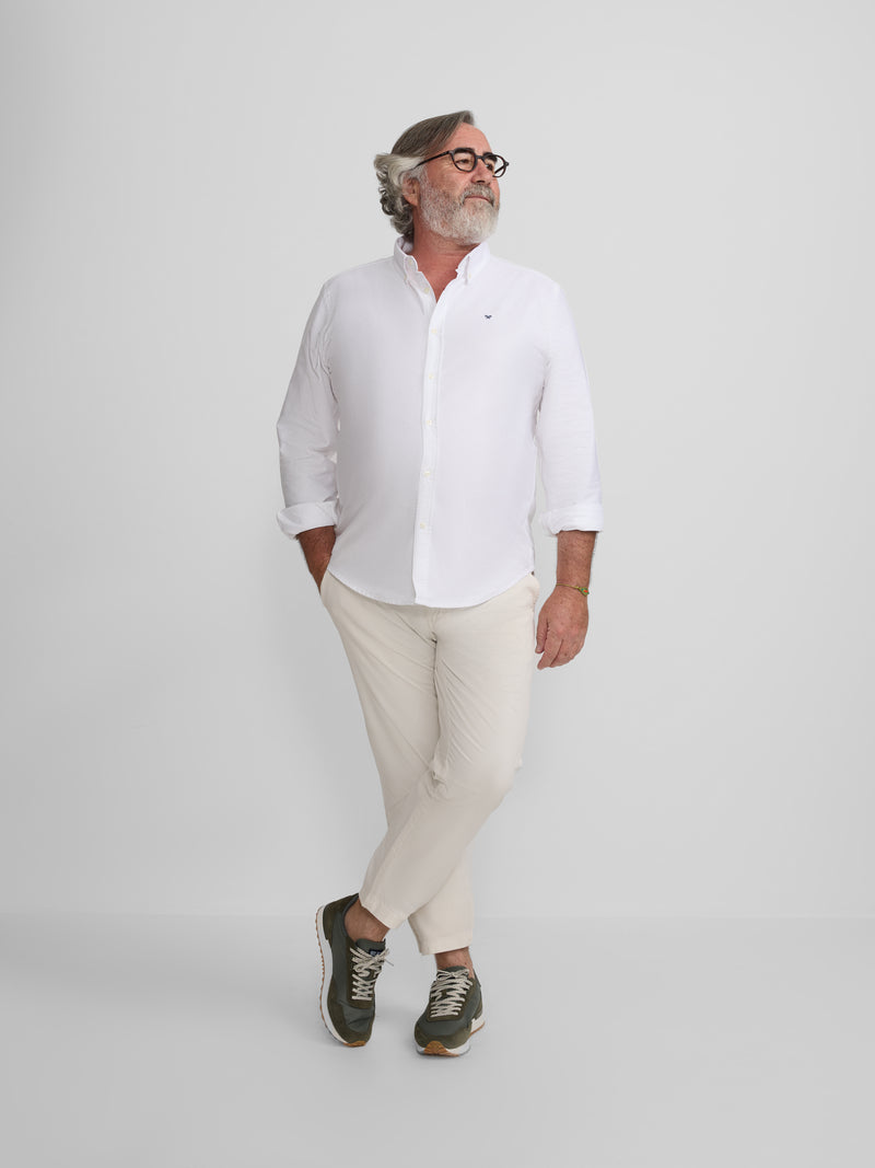 White regular fit Oxford sport shirt
