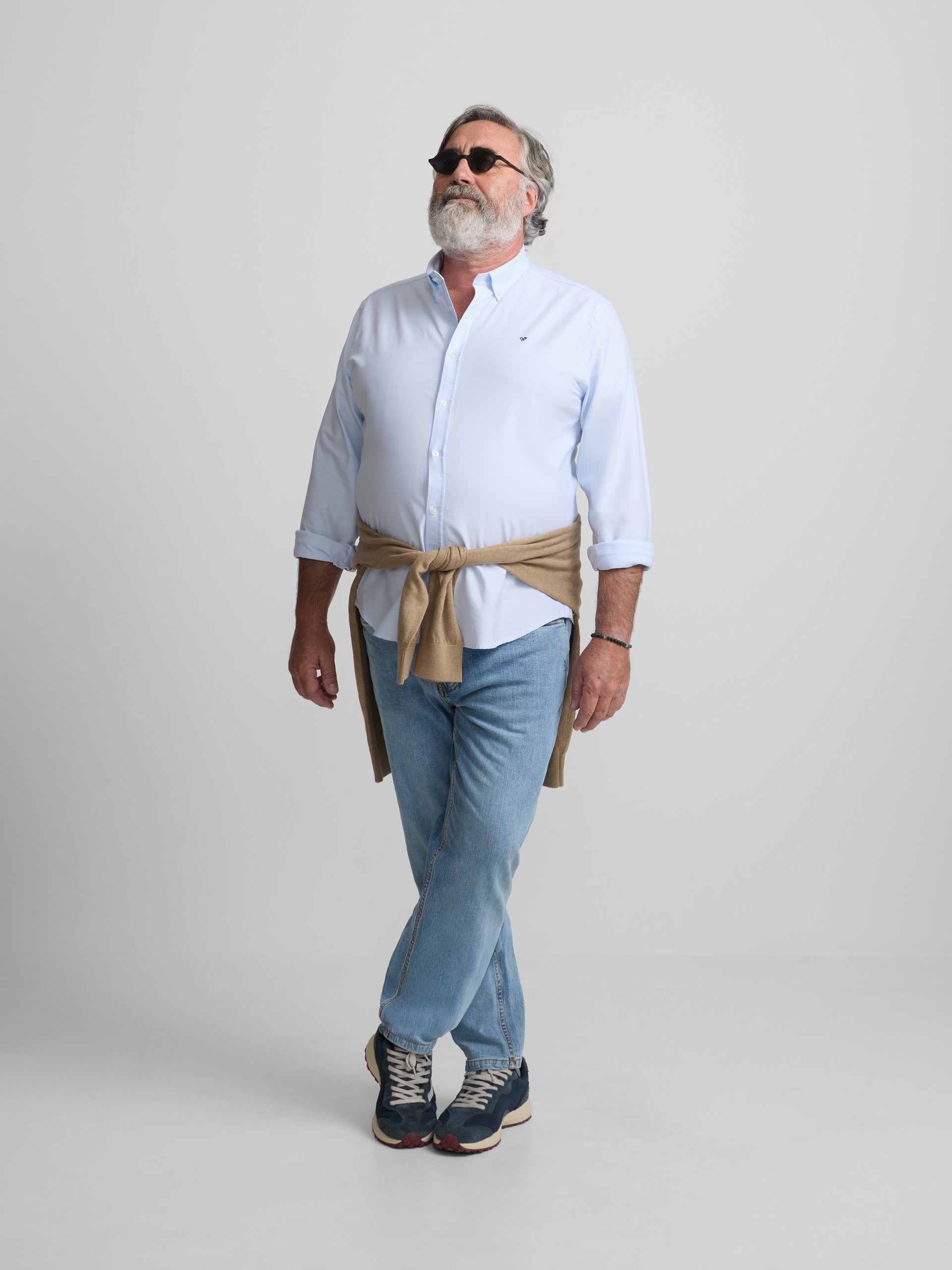 Light blue regular fit Oxford sport shirt