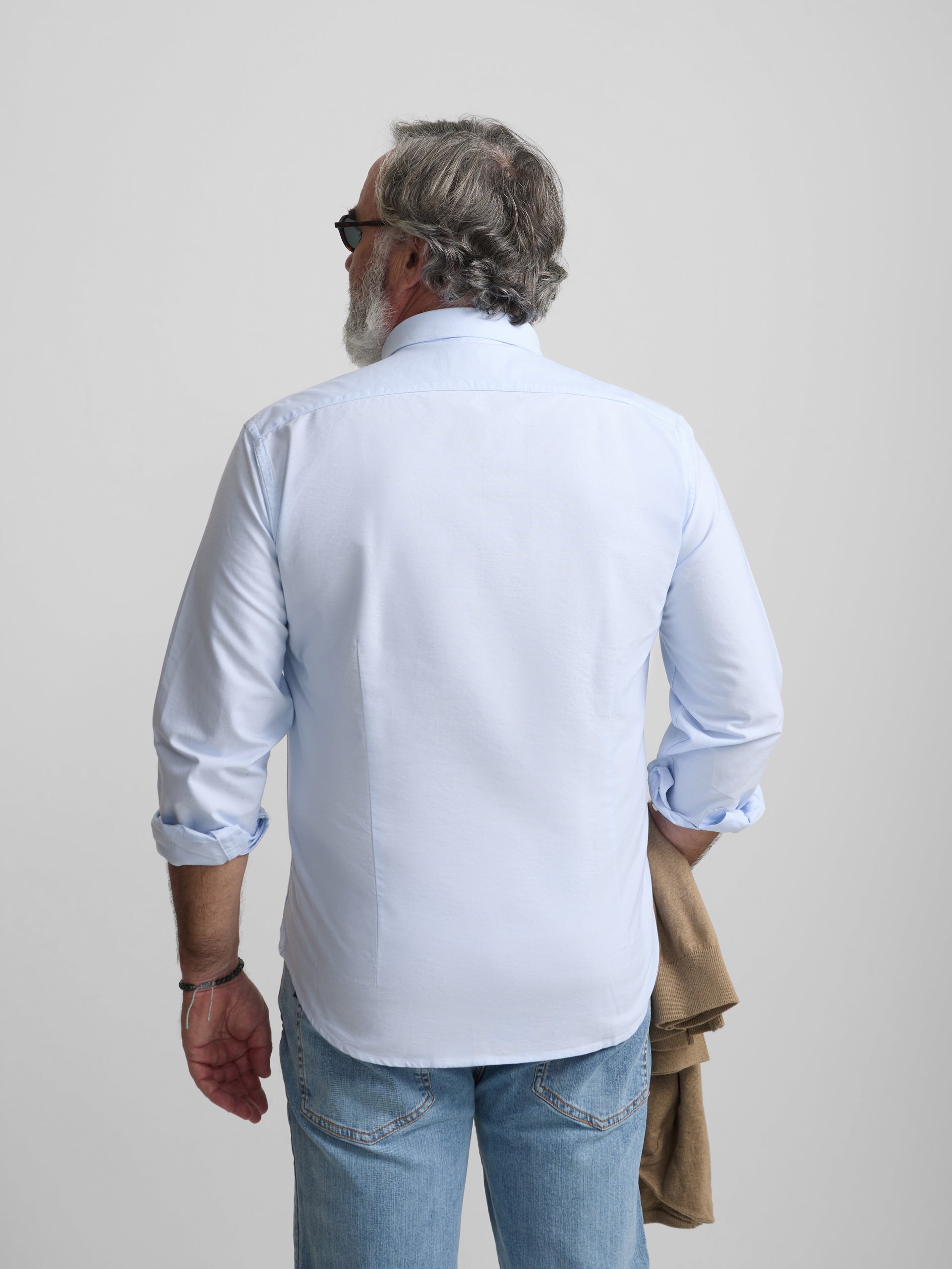 Light blue regular fit Oxford sport shirt