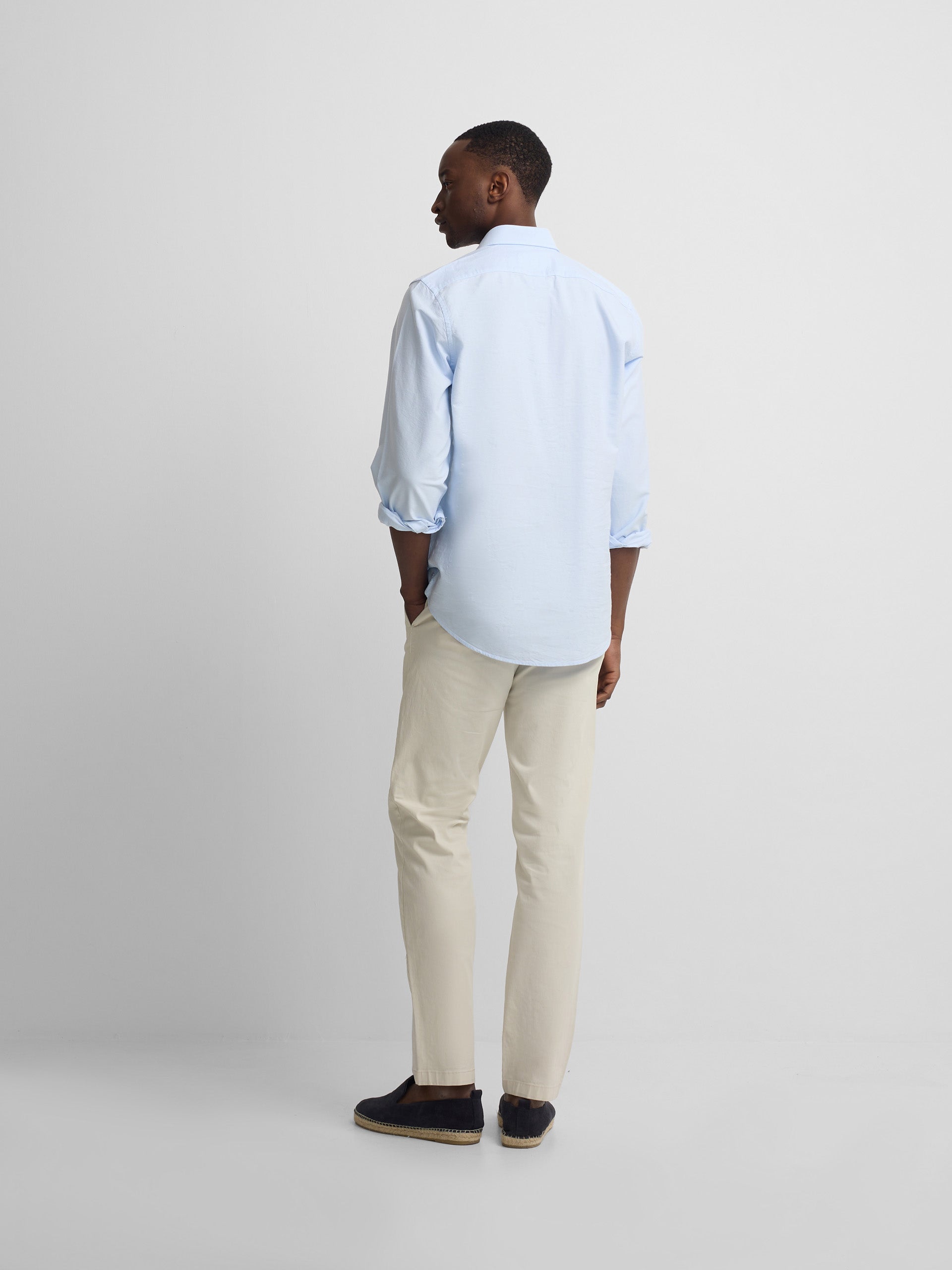 Polera sport oxford celeste