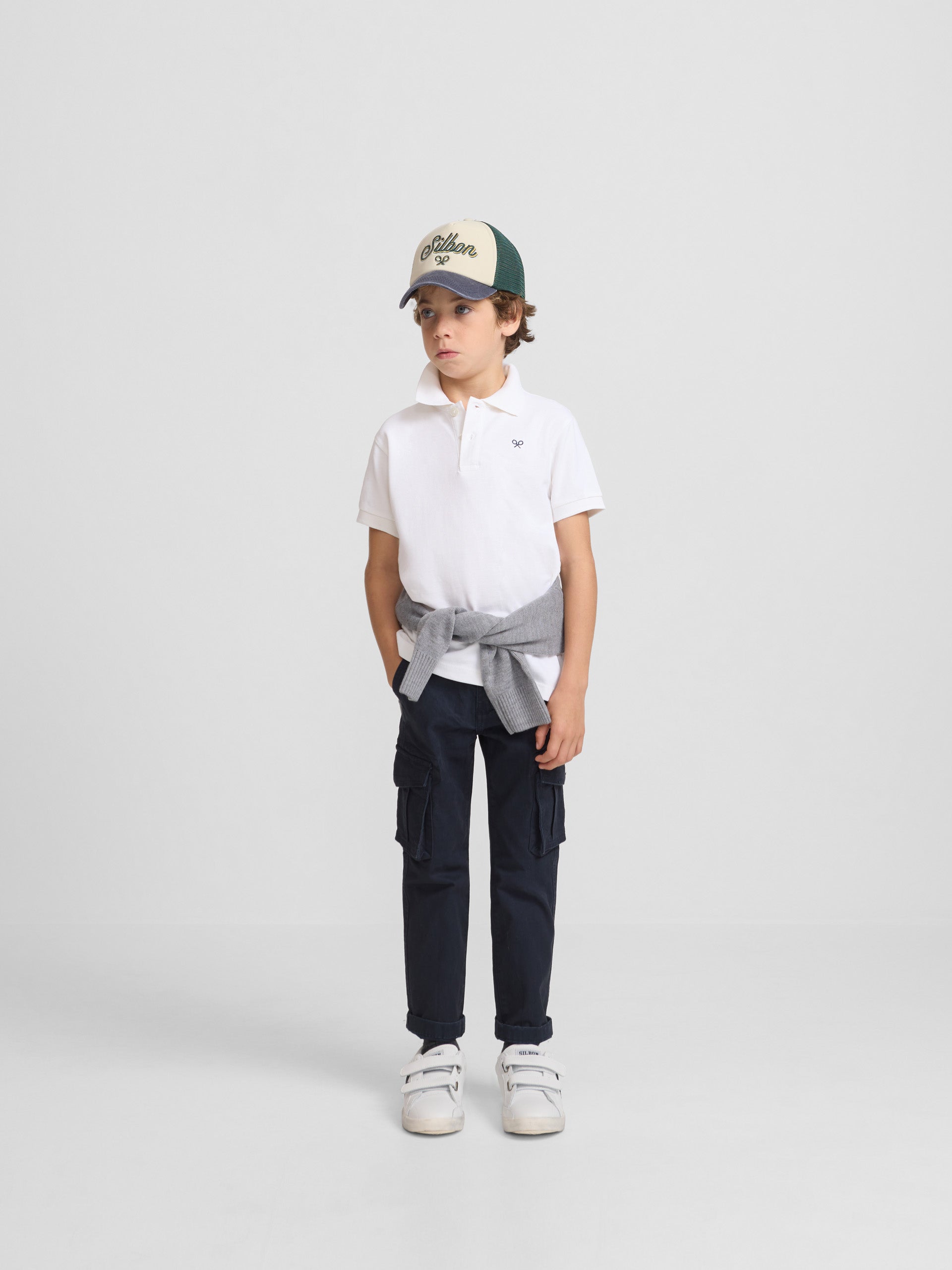 Polo kids clasico miniraqueta blanco