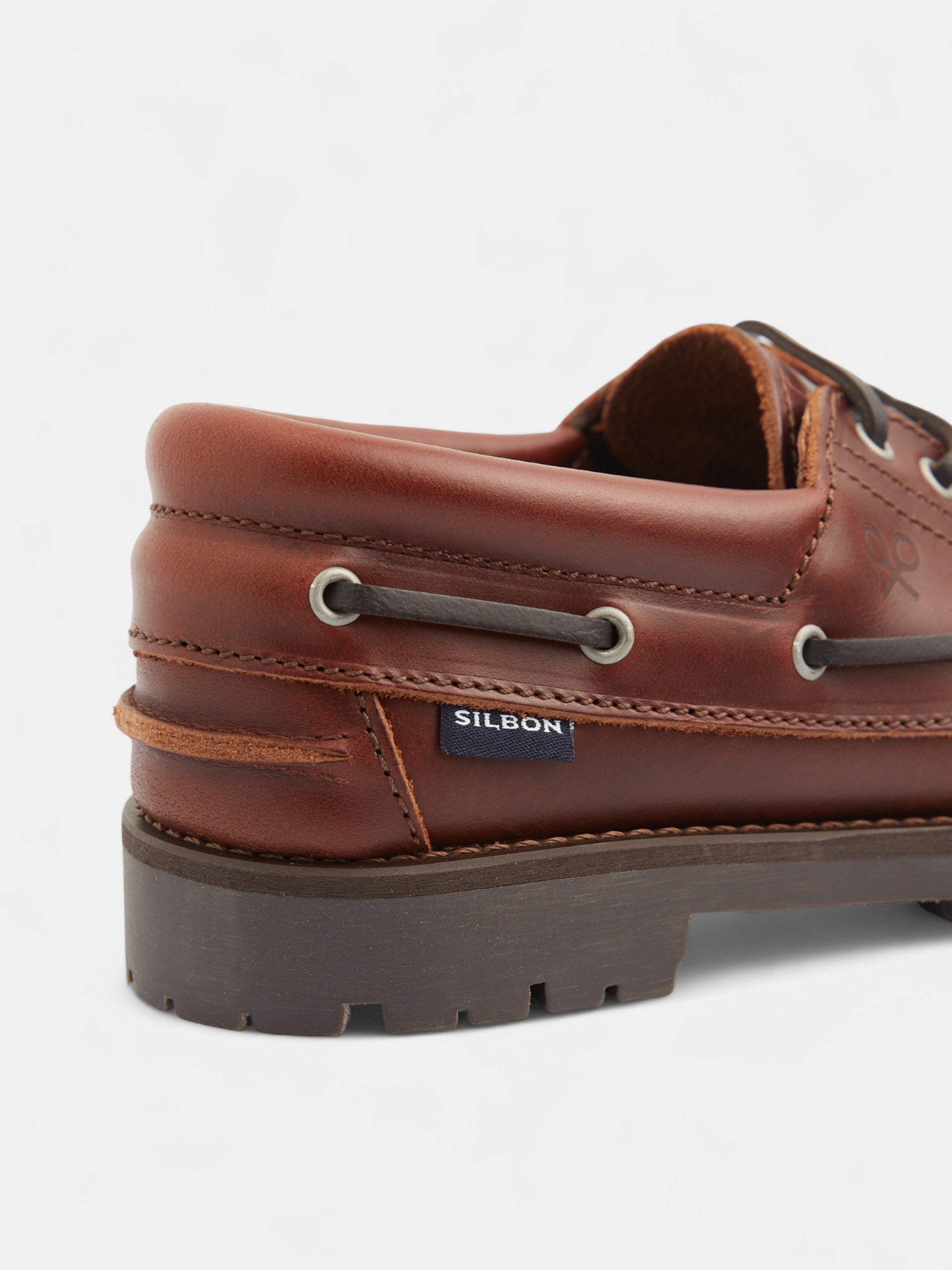 Brown leather nautical sport shoe for kids