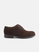 Zapato clasico ante cordones marron oscuro