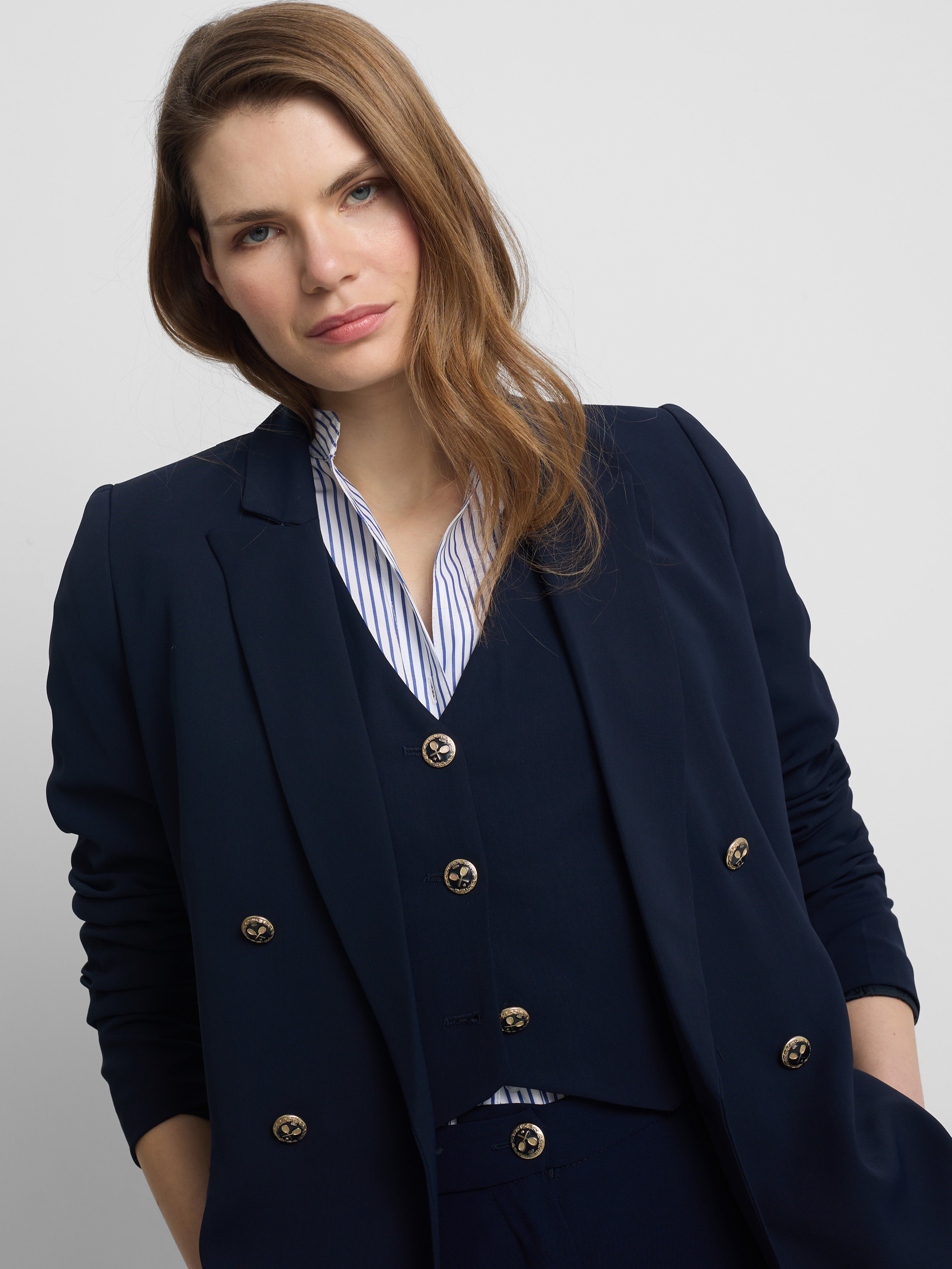 Veste blazer femme classique bleu marine