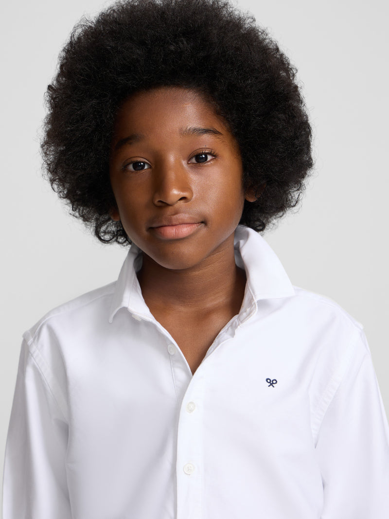 Polera sport kids clasica oxford blanca