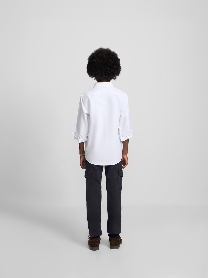 Polera sport kids clasica oxford blanca