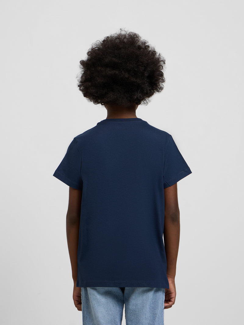 Camiseta kids raqueta media azul marino