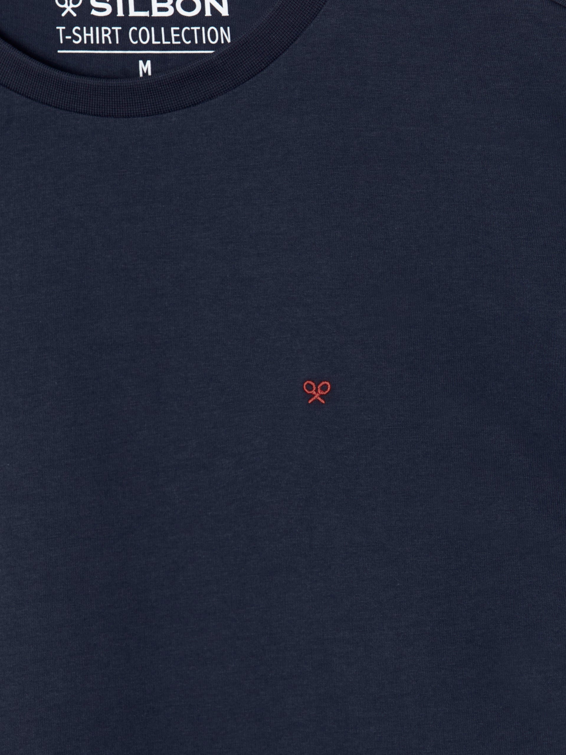 Camiseta silbon minilogo azul marino