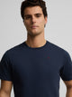 Camiseta silbon minilogo azul marino