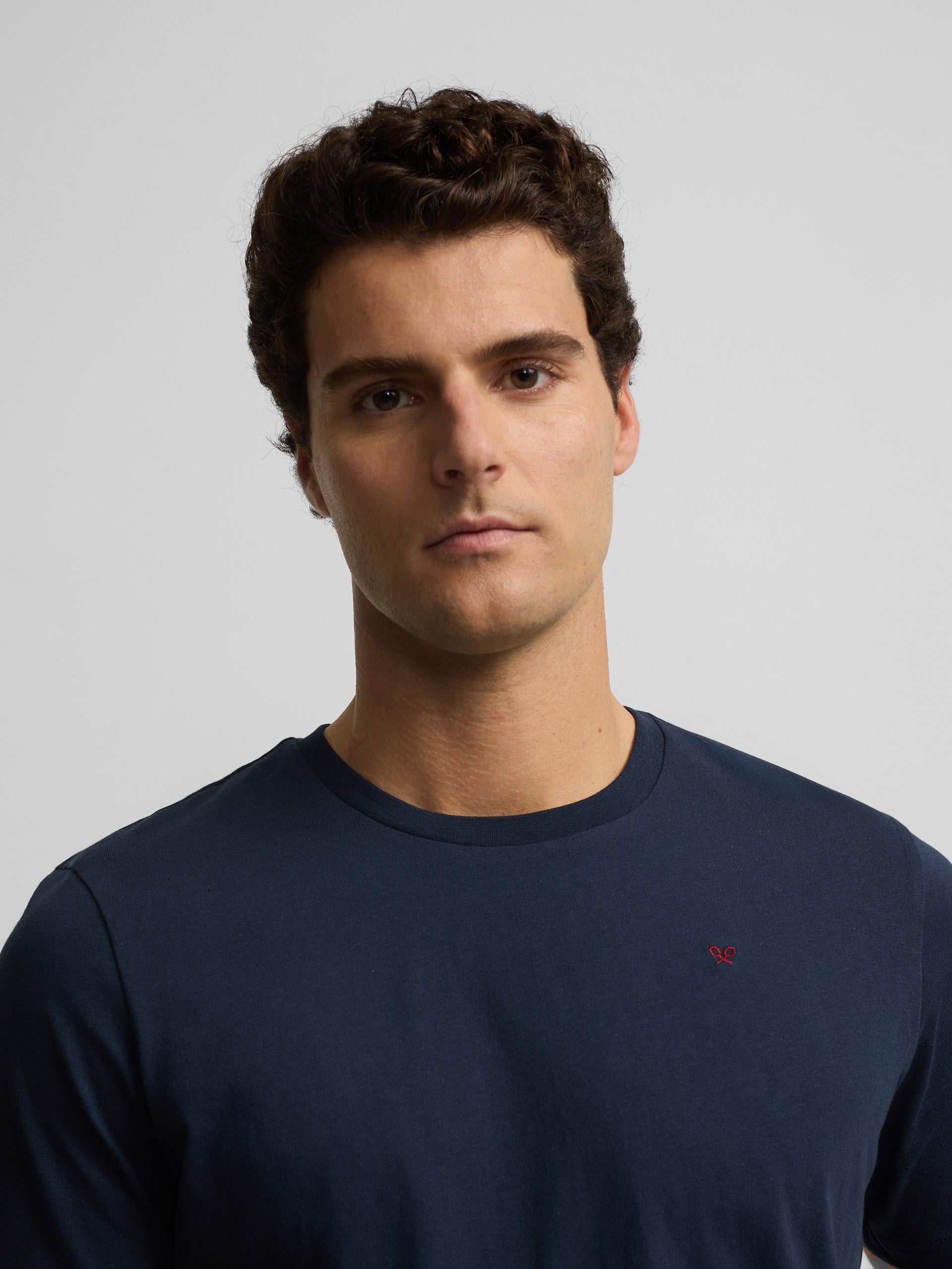 Camiseta silbon minilogo azul marino