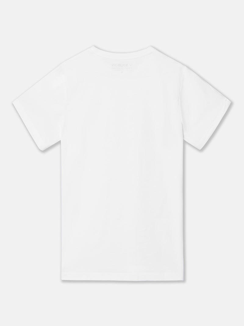 Camiseta silbon minilogo blanco