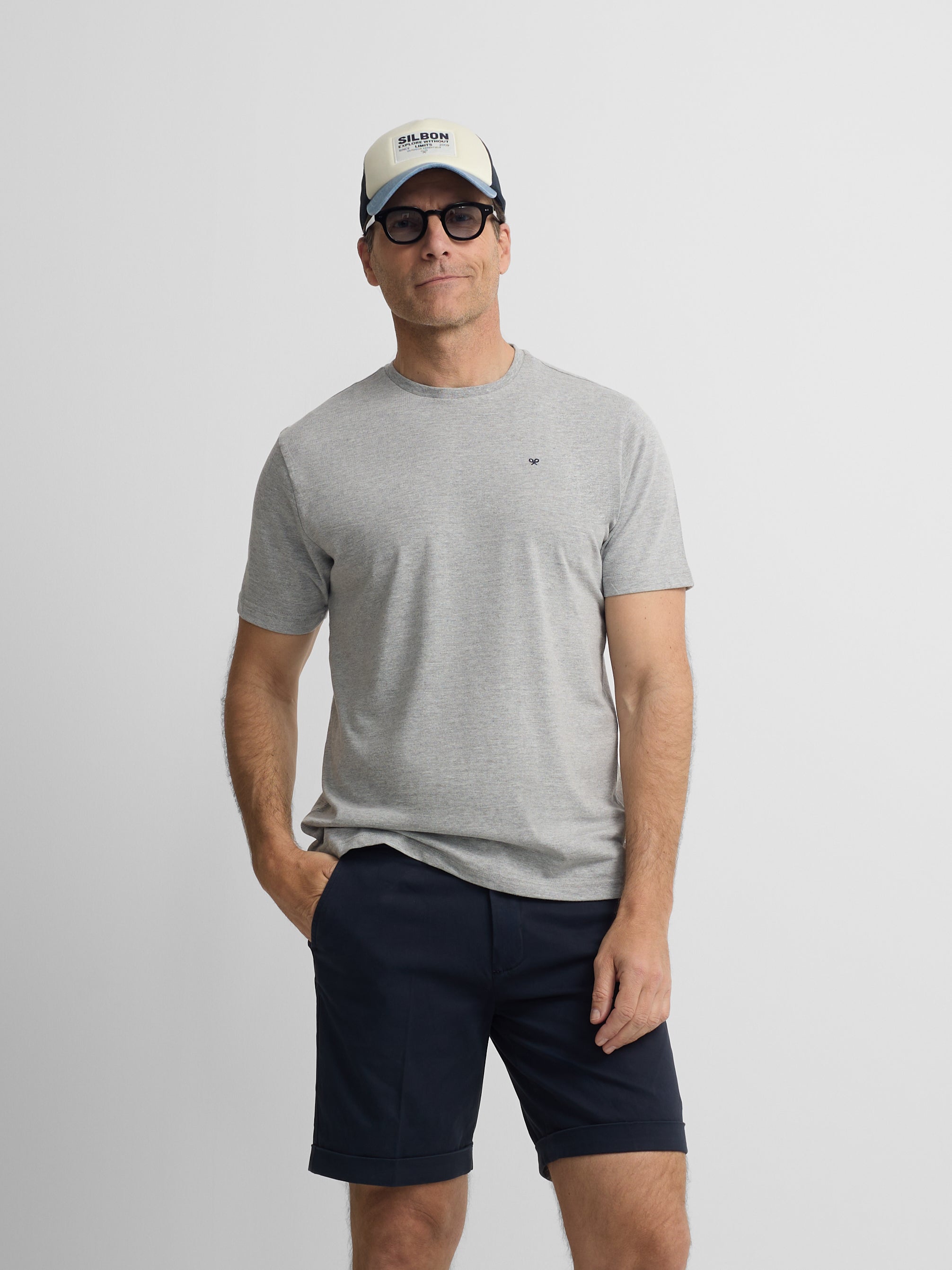 Camiseta silbon minilogo gris