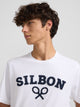 Silbon white half racket t-shirt
