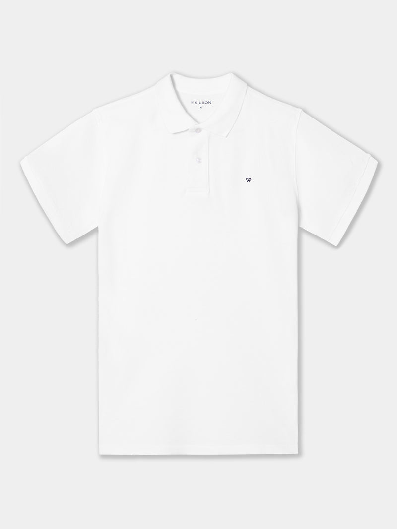 Polo clássico liso branco