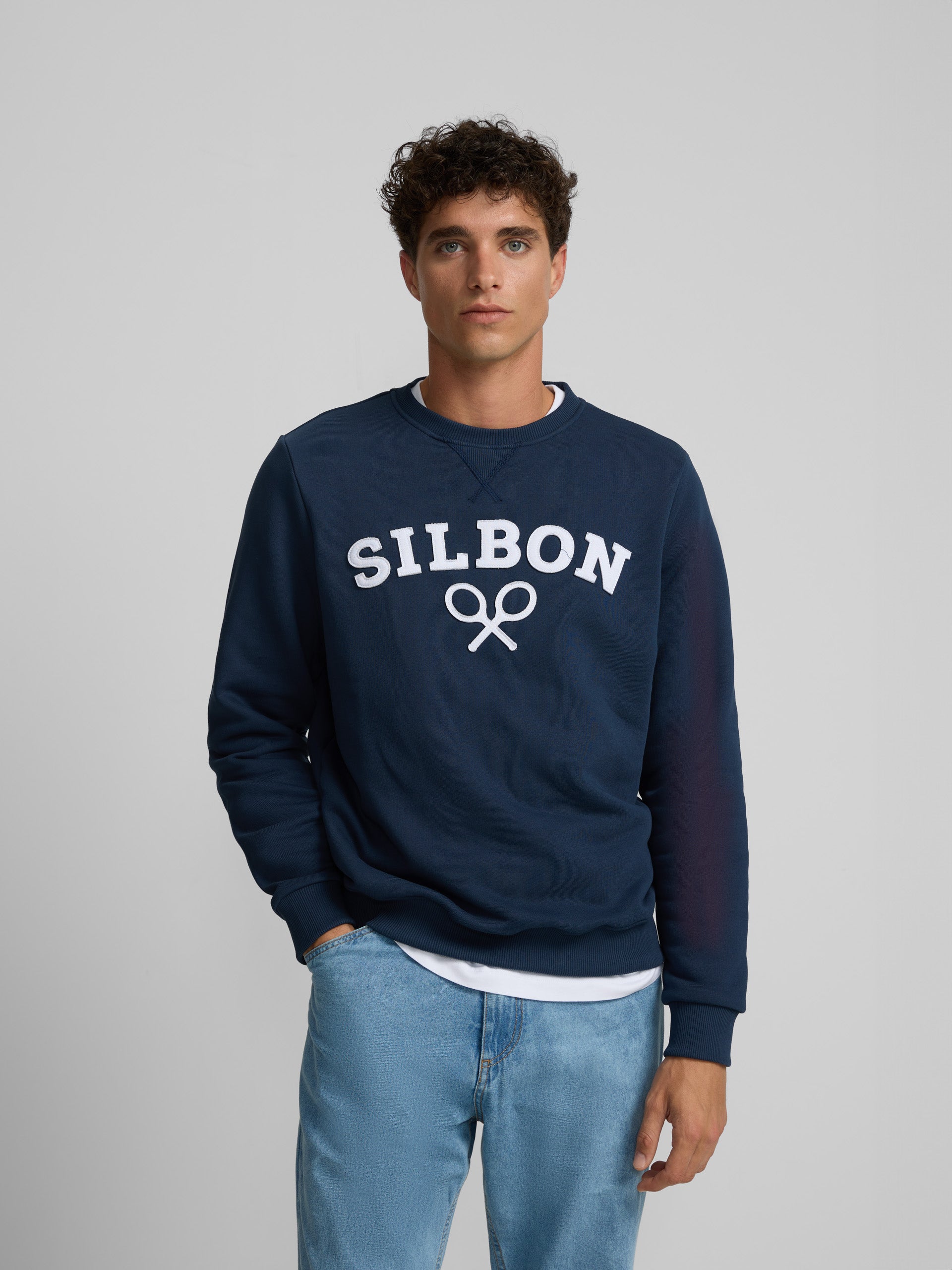 Sudadera silbon raqueta media azul marino