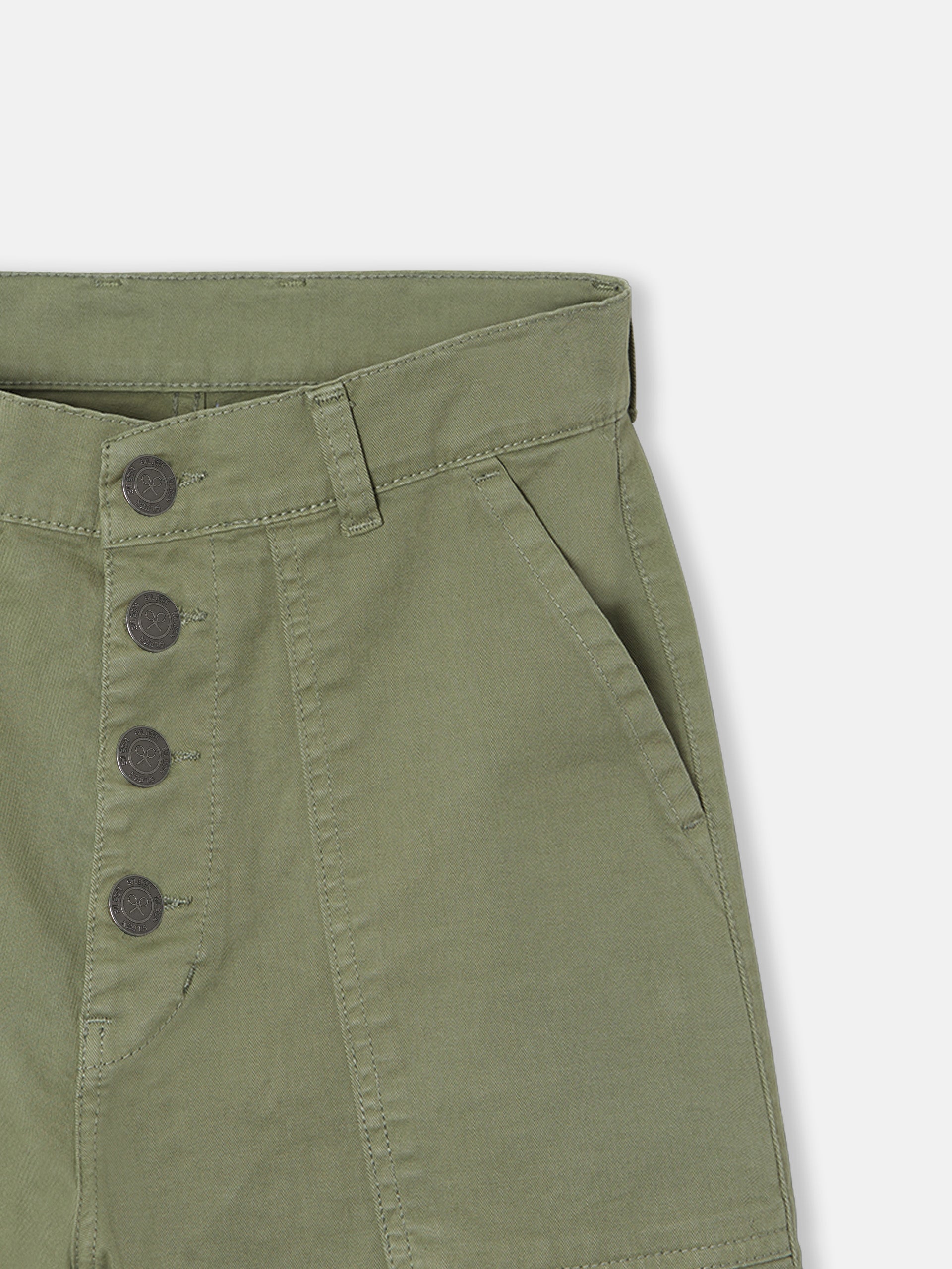 Women's khaki denim cargo pants