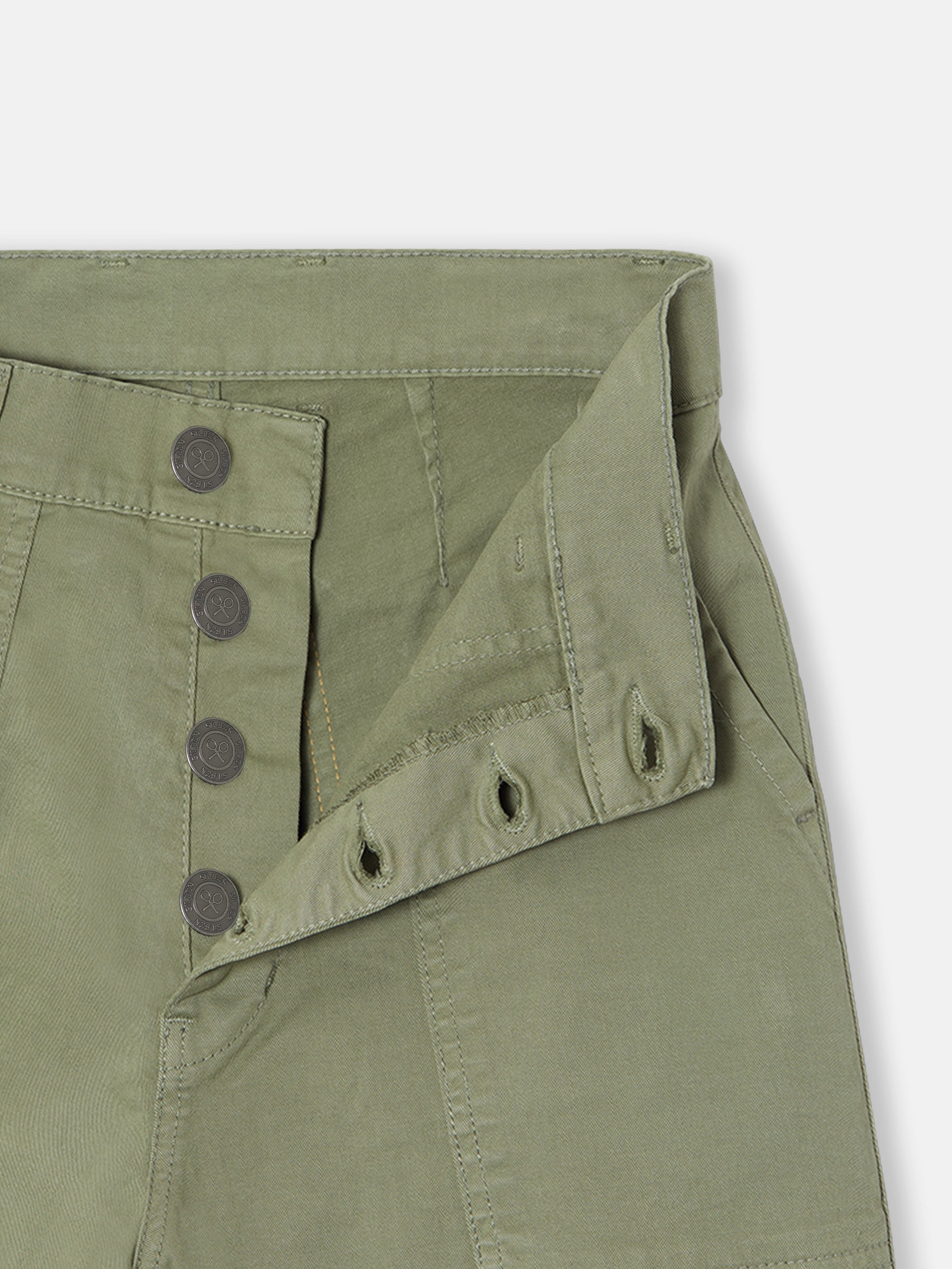 Women's khaki denim cargo pants