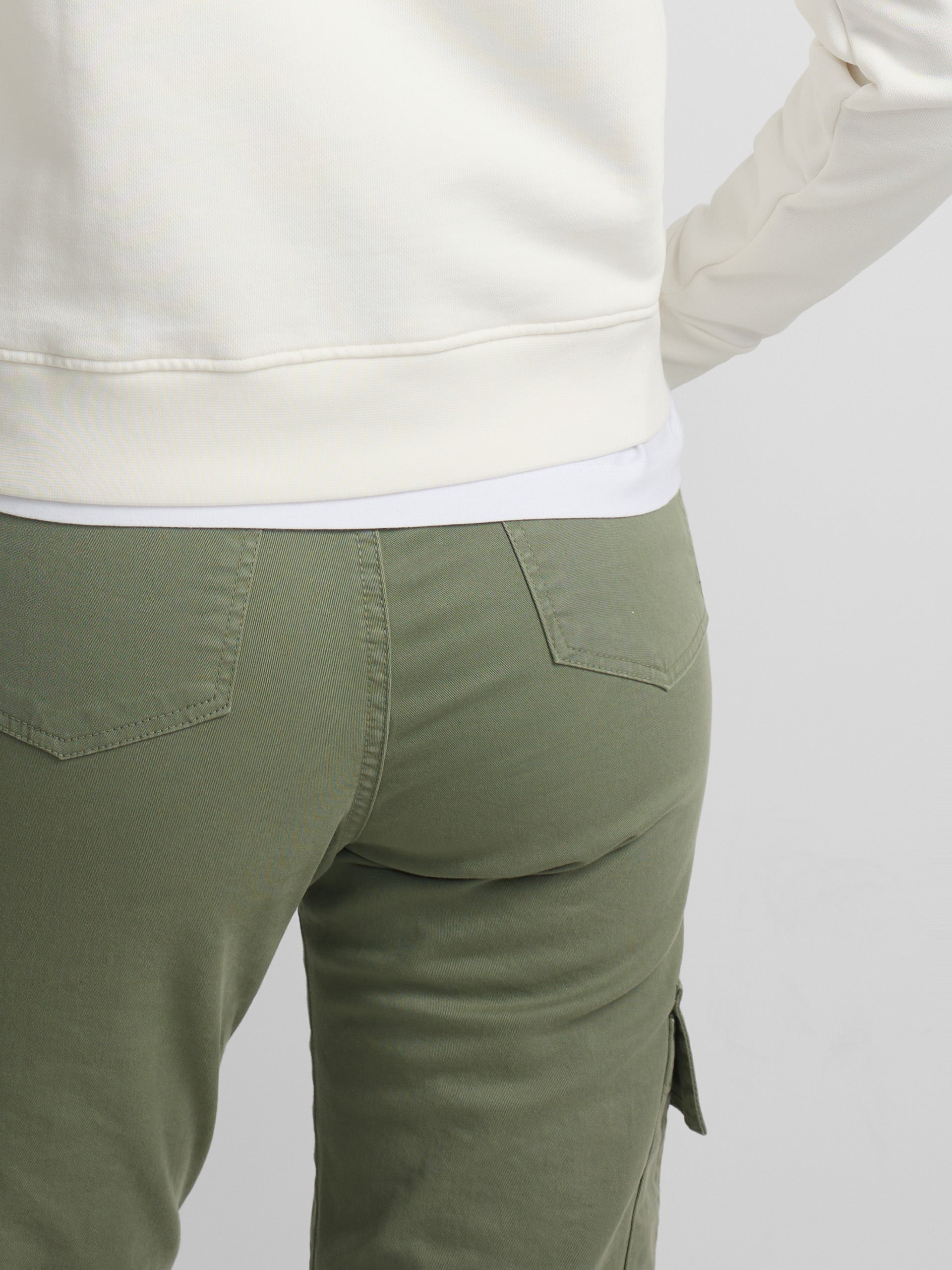 Women's khaki denim cargo pants