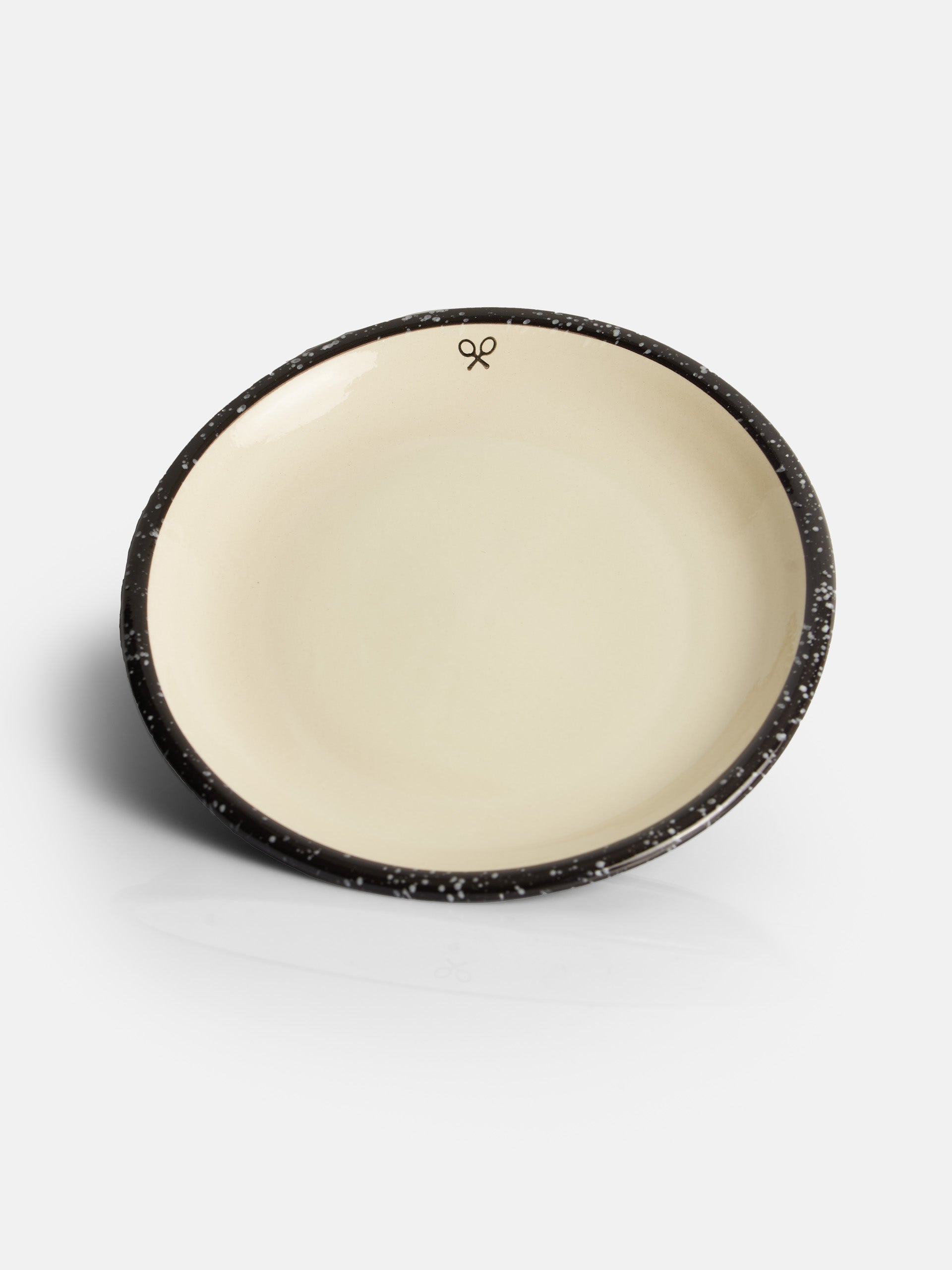 Plato llano ceramico esmalte bicolor