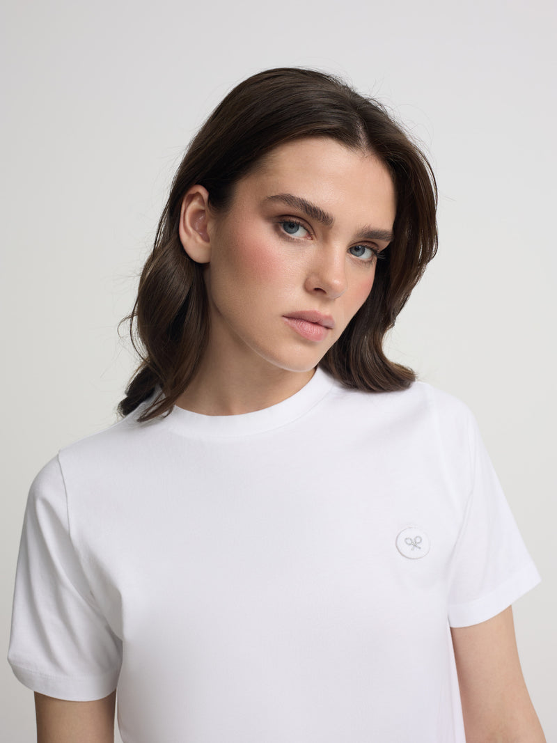 T-shirt femme sunny raquette blanche