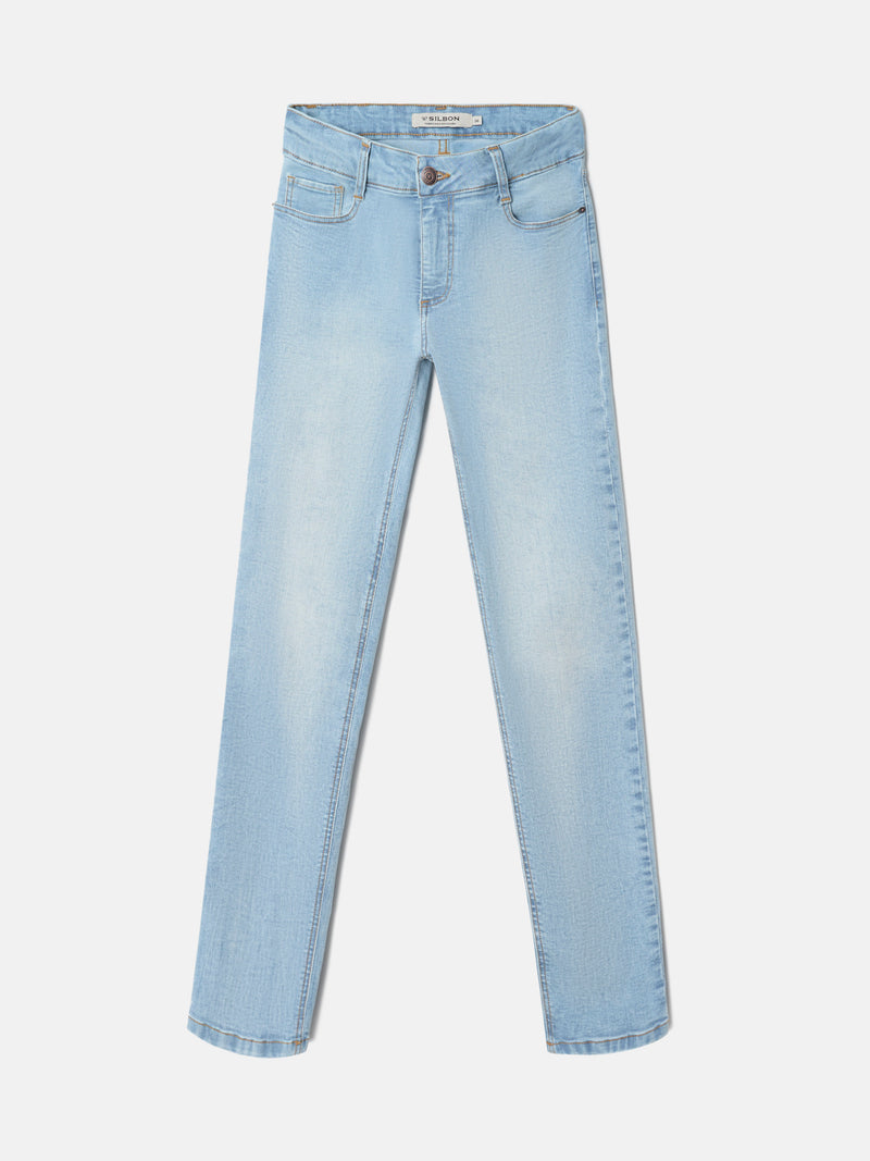 Pantalon woman slim fit denim claro