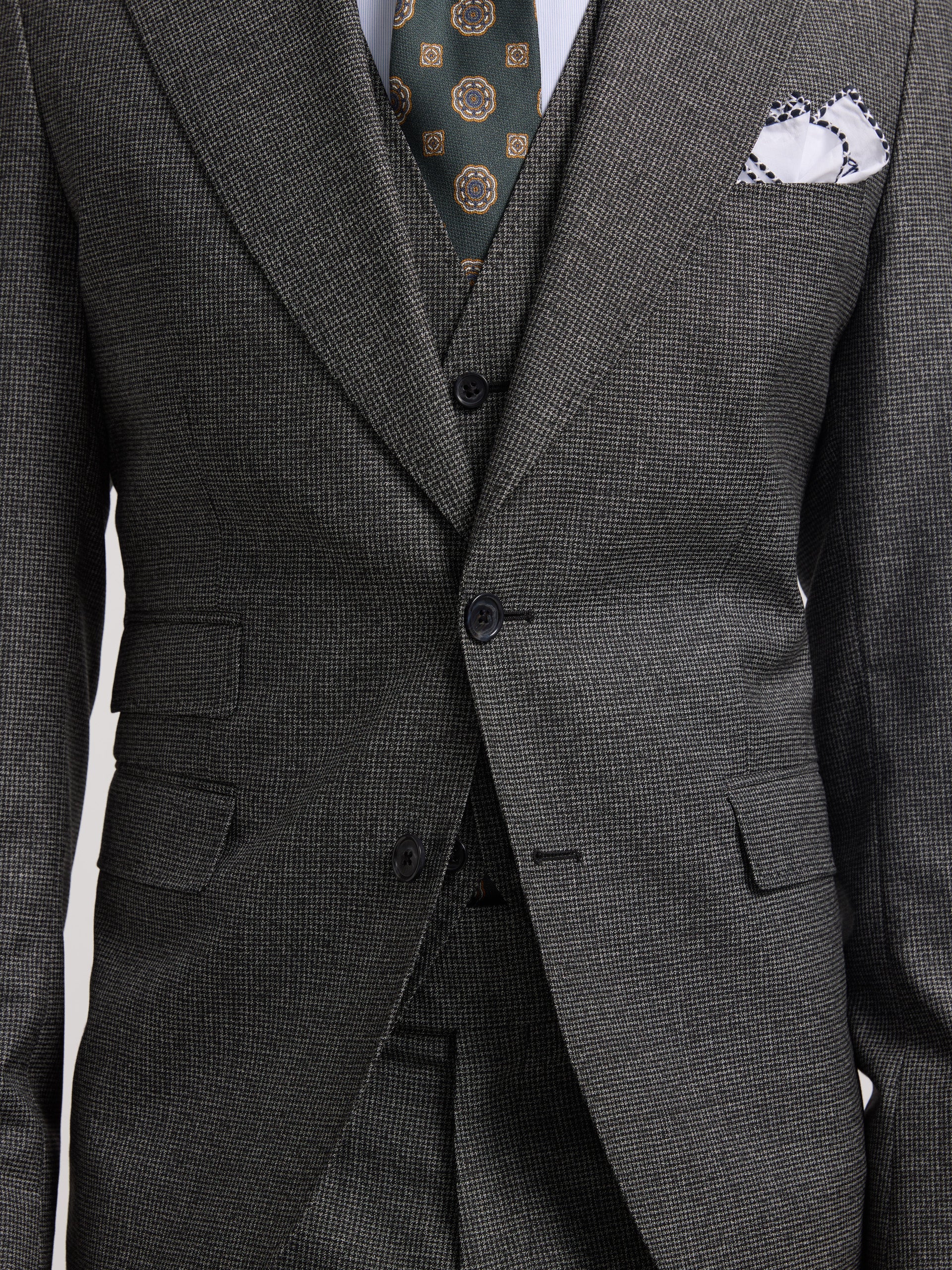 Grey houndstooth suit jacket