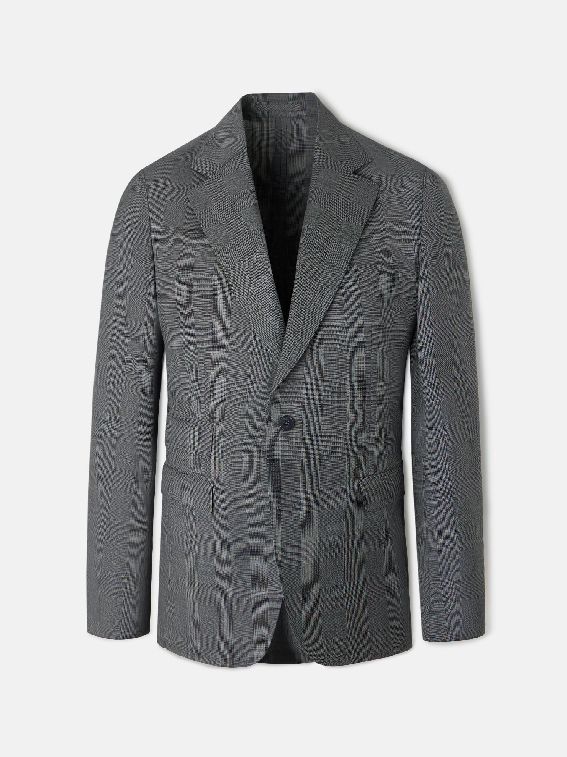 Blazer de fato clássico príncipe de Gales cinzento