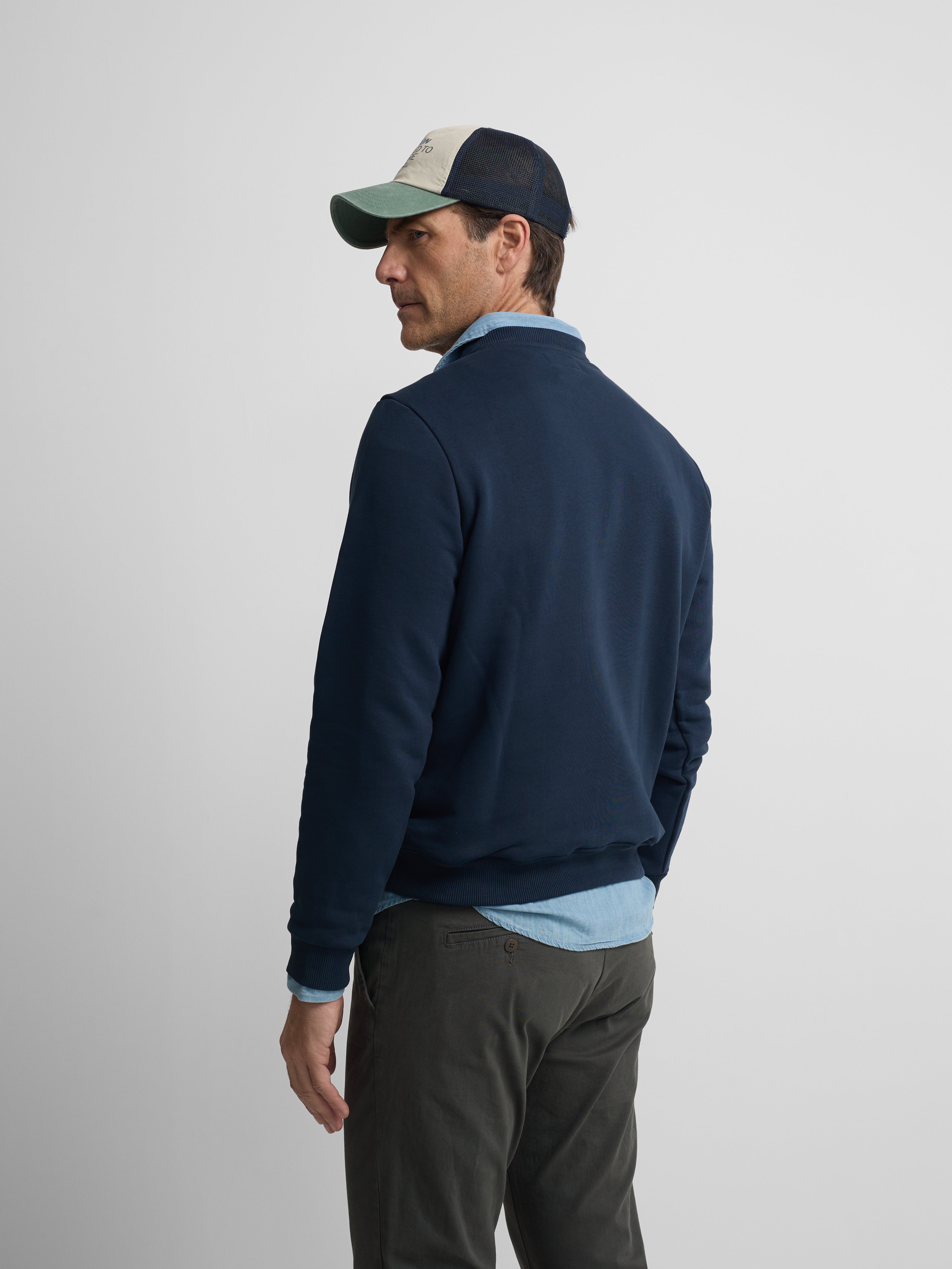 Sweat-shirt bleu marine avec mini-logo