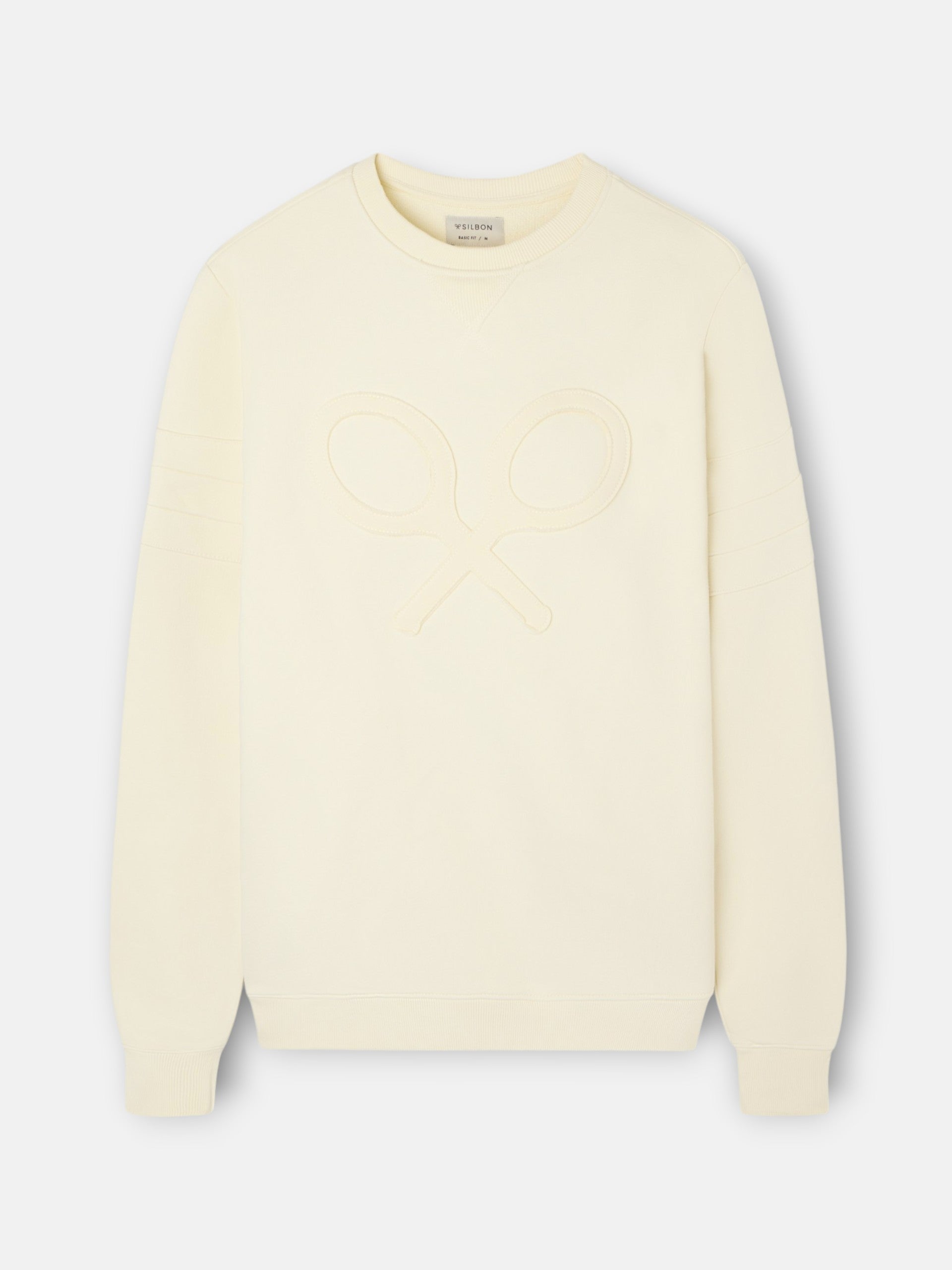 Sudadera raqueta relieve tono crema
