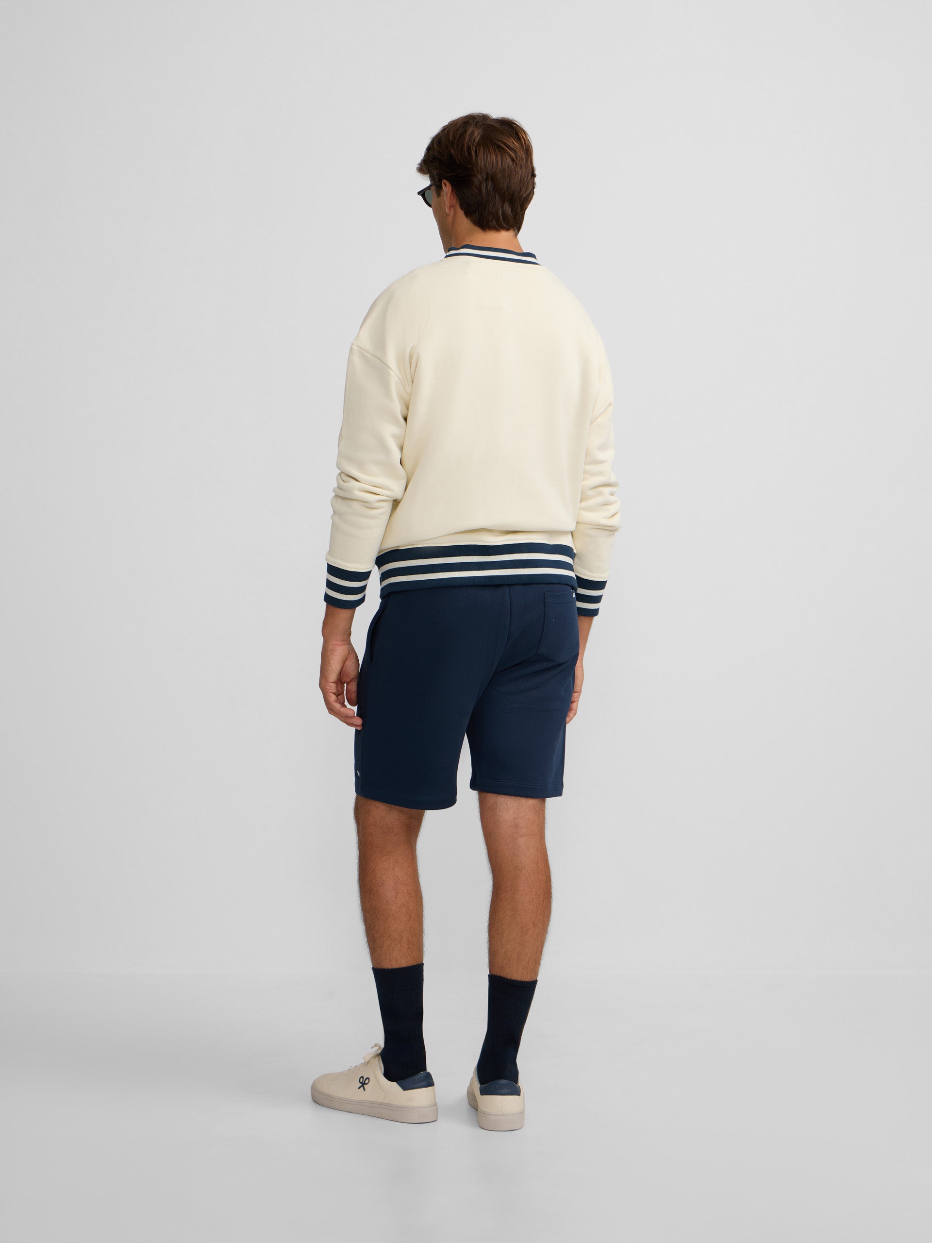Navy blue sports Bermuda shorts