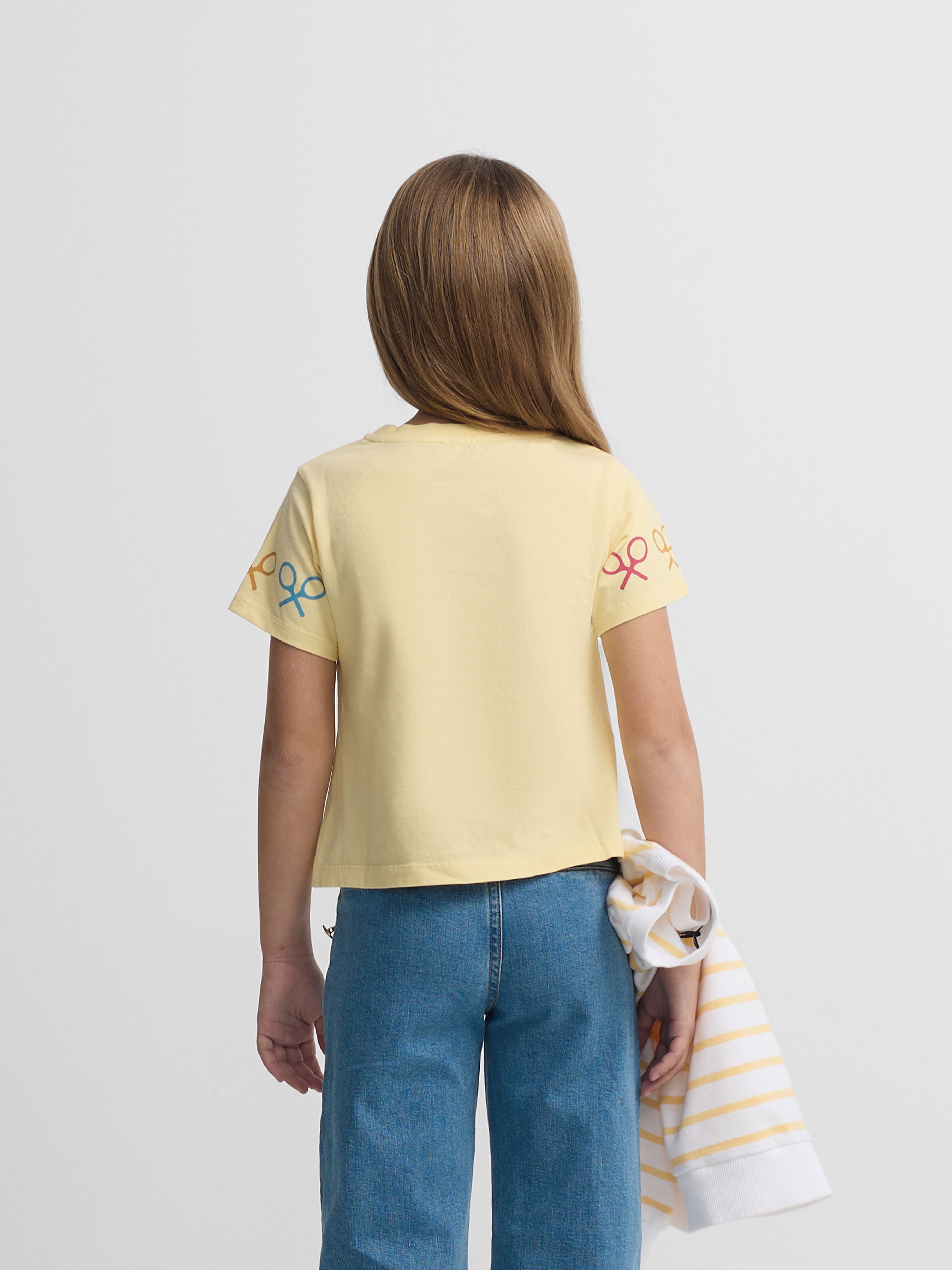 Girl's multicolor rackets yellow t-shirt